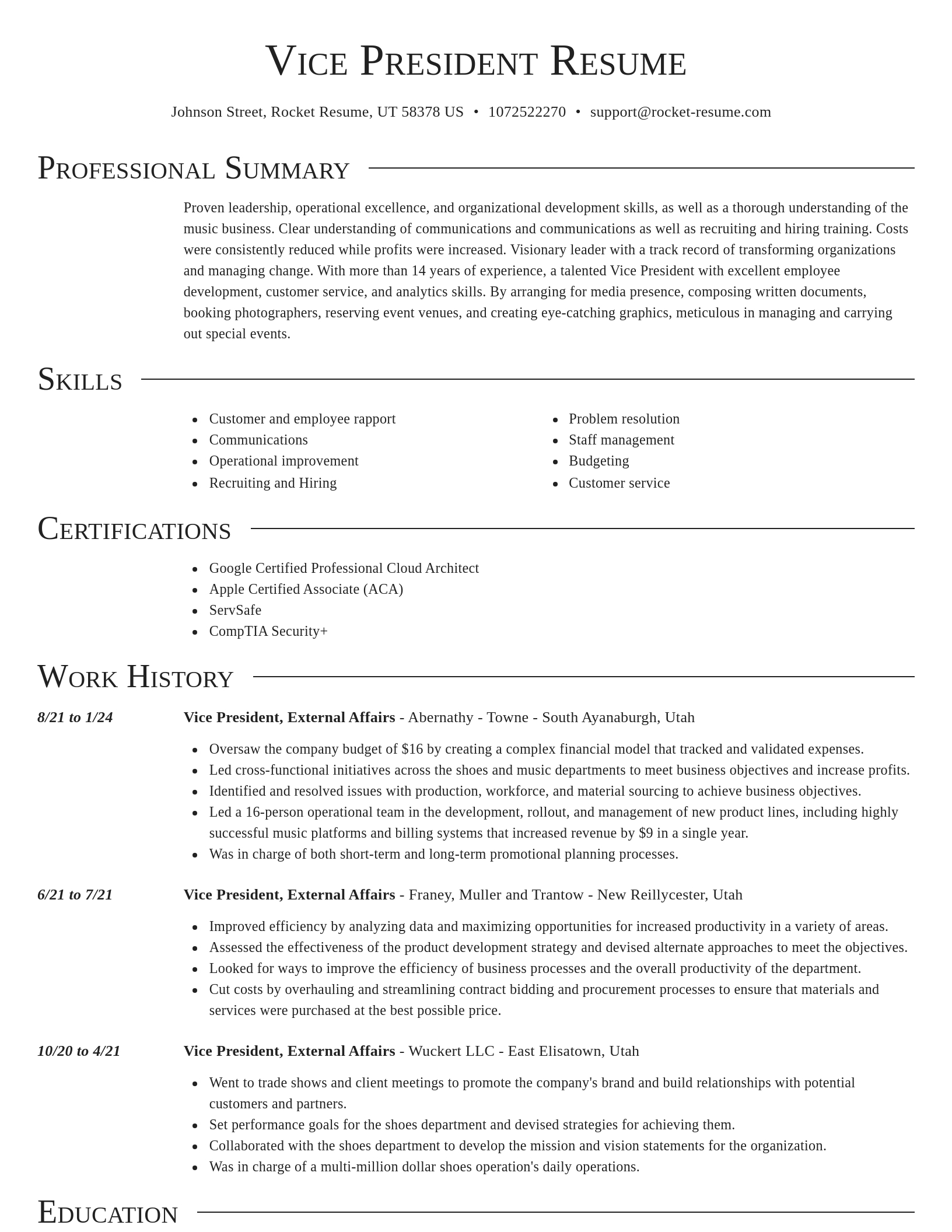 Director resume template