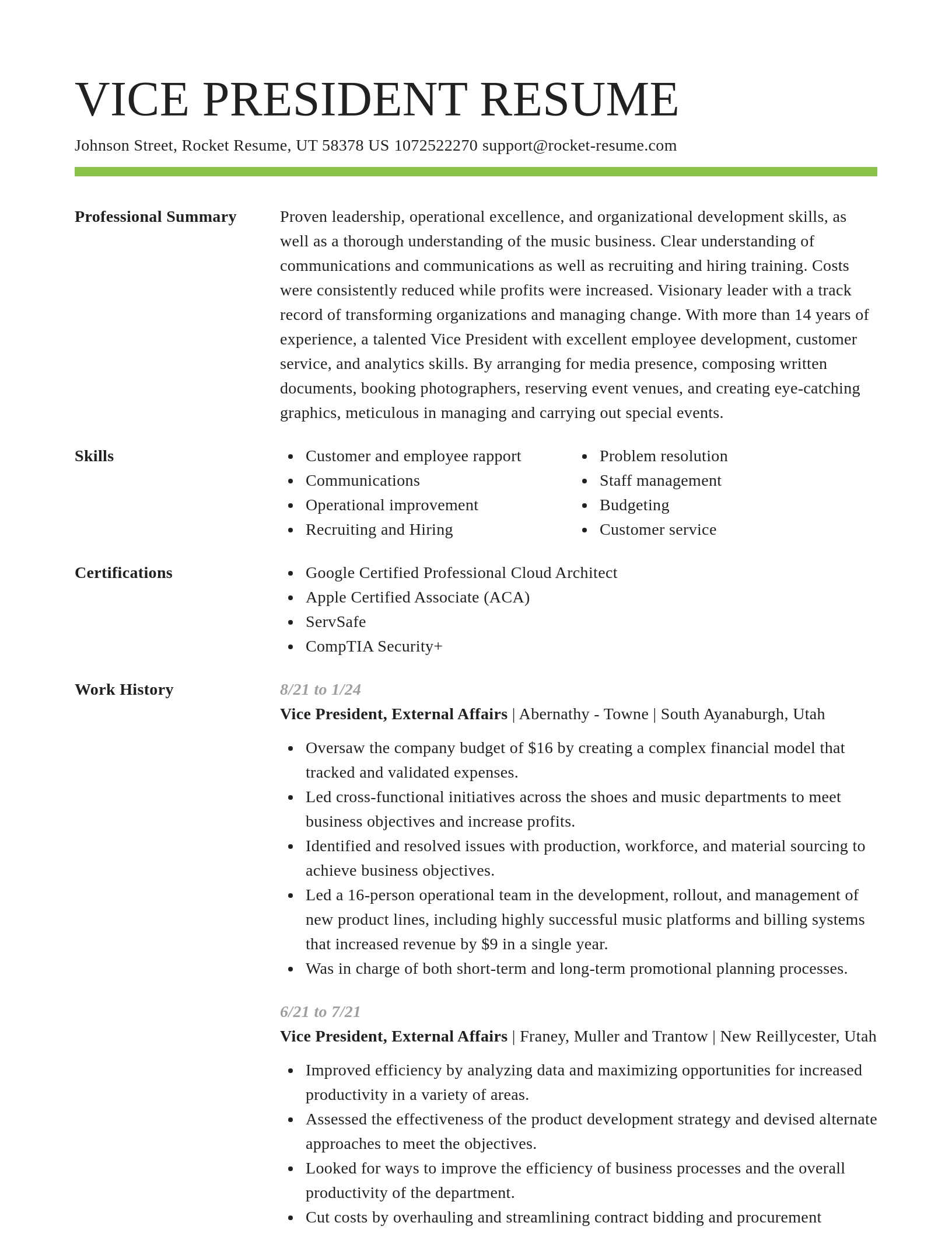Smart resume template