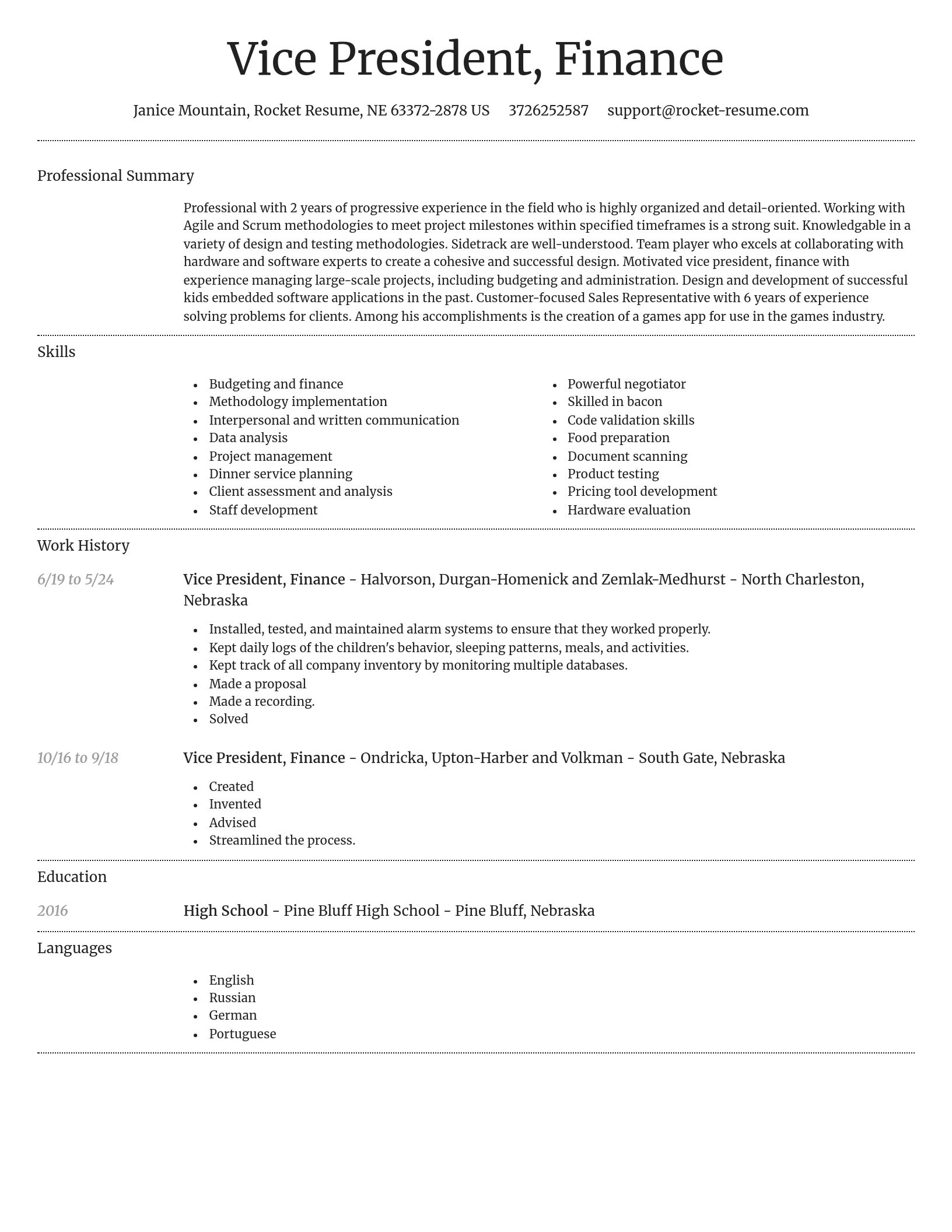 Dignified resume template