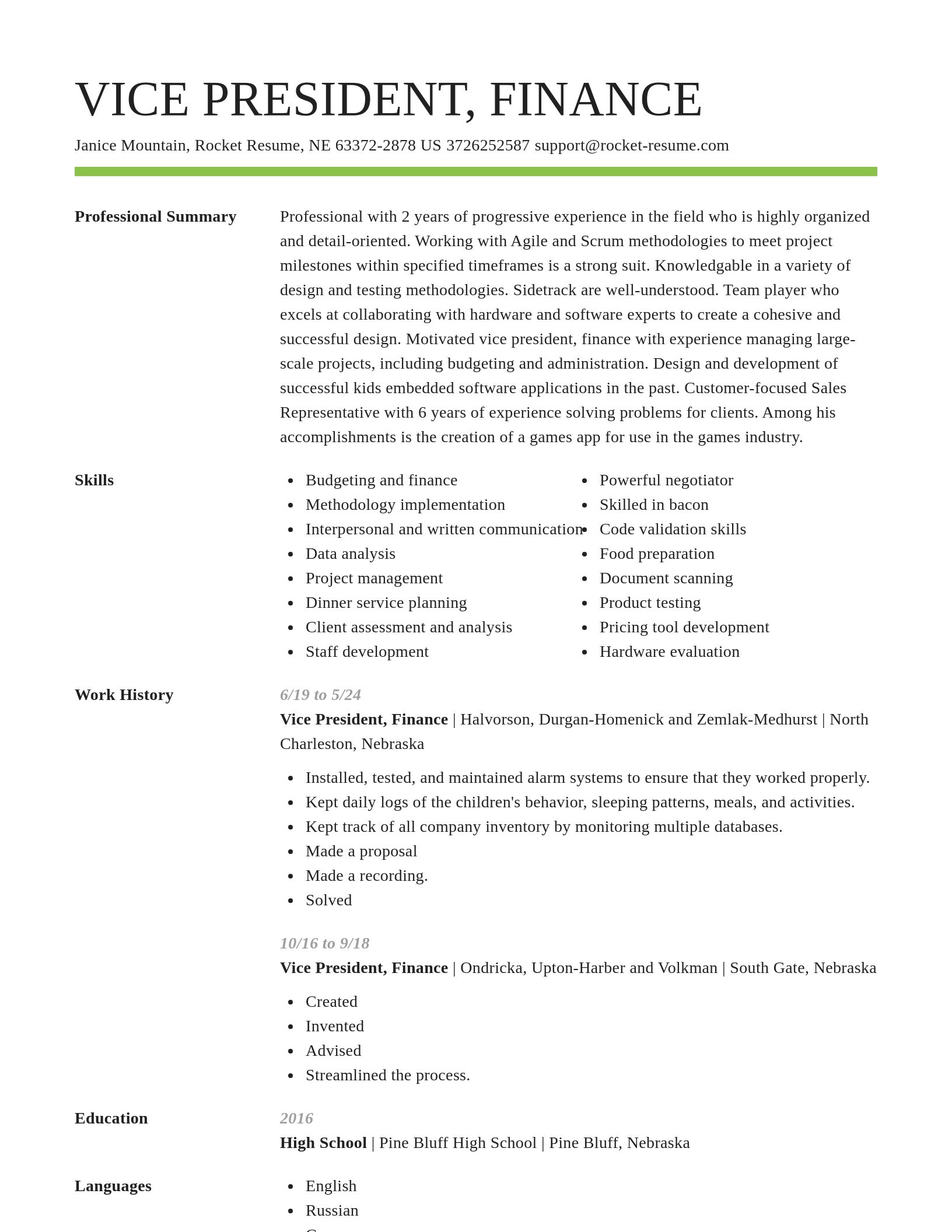 Smart resume template