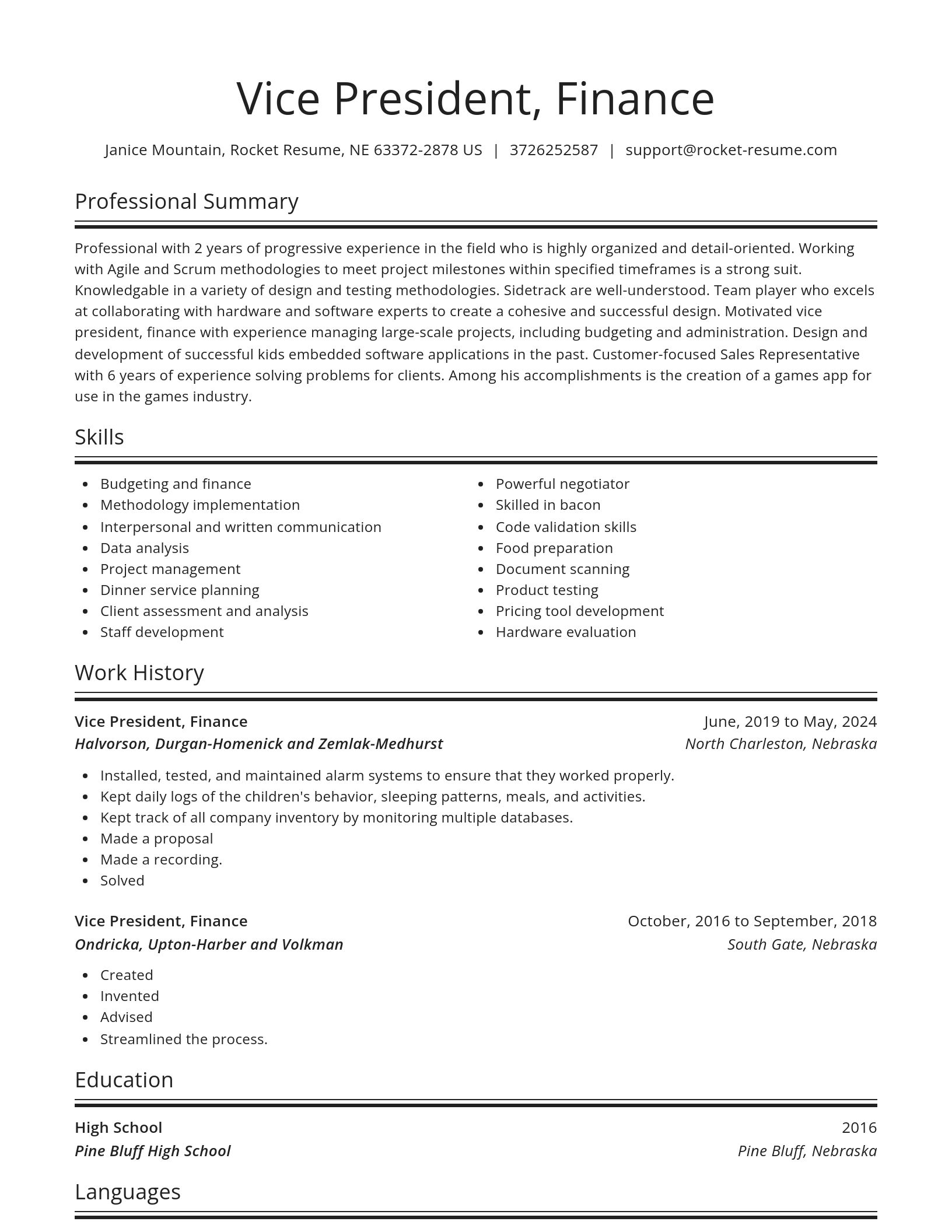 Spotlight resume template