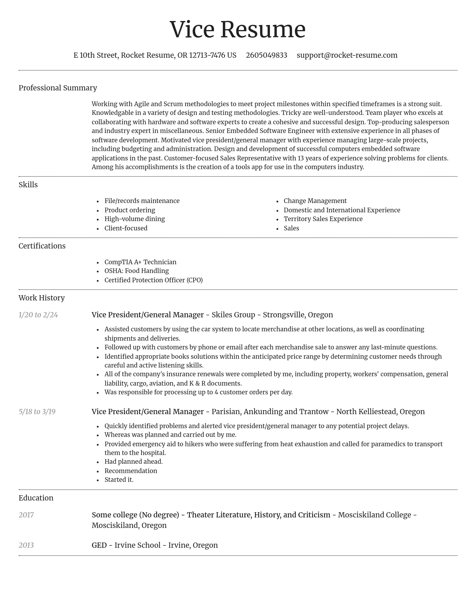 Dignified resume template
