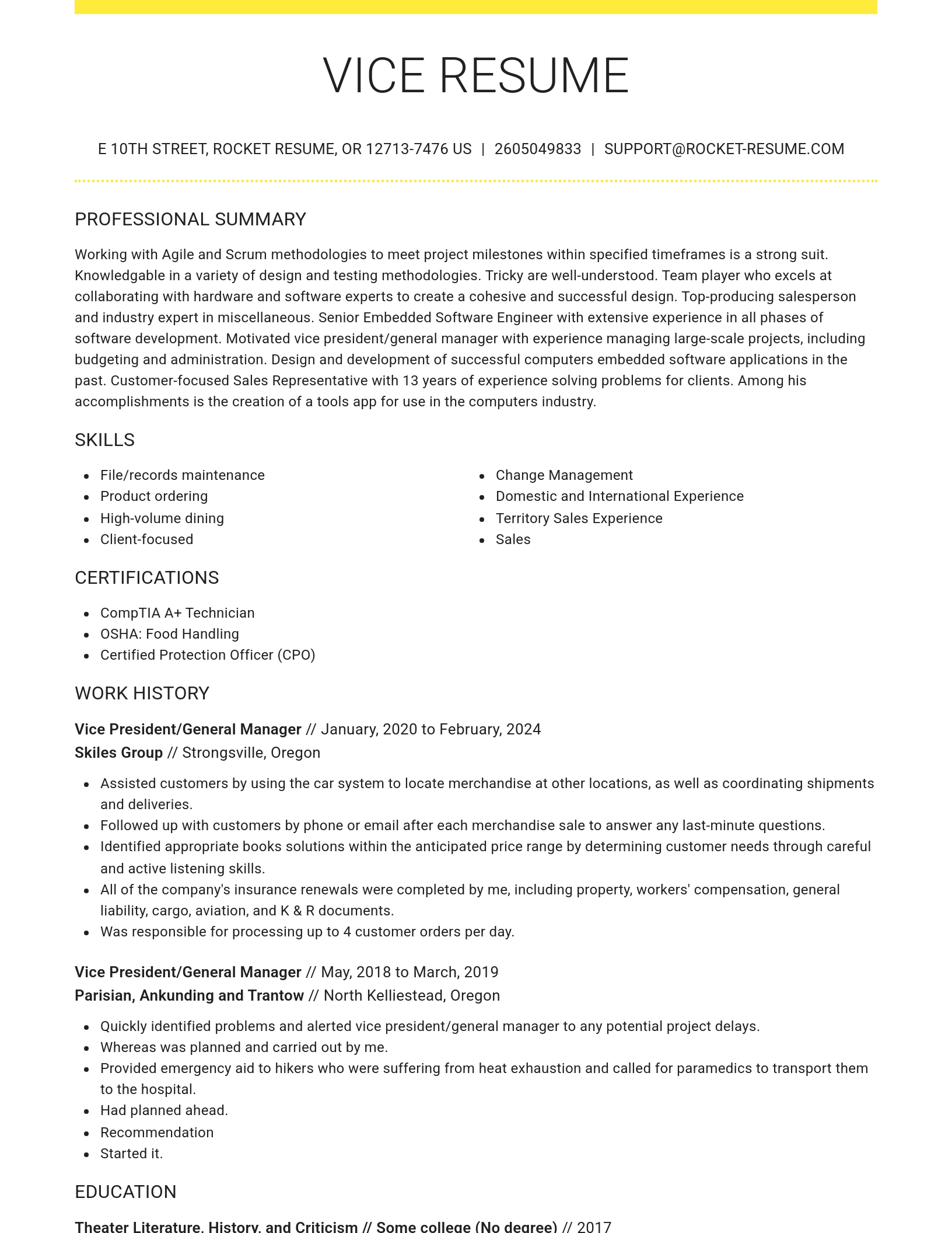 Grand resume template