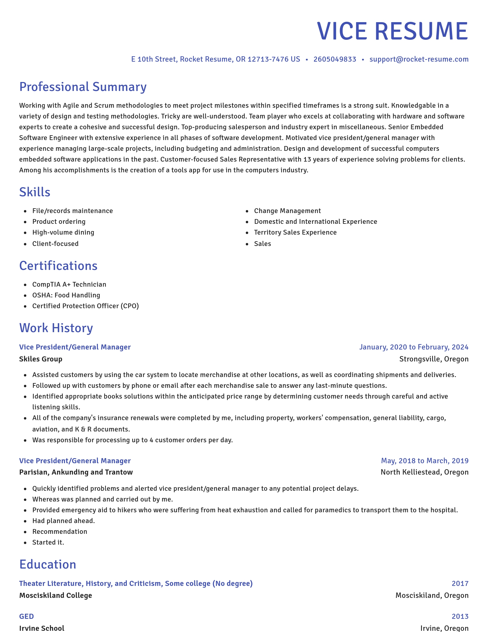 Novel resume template
