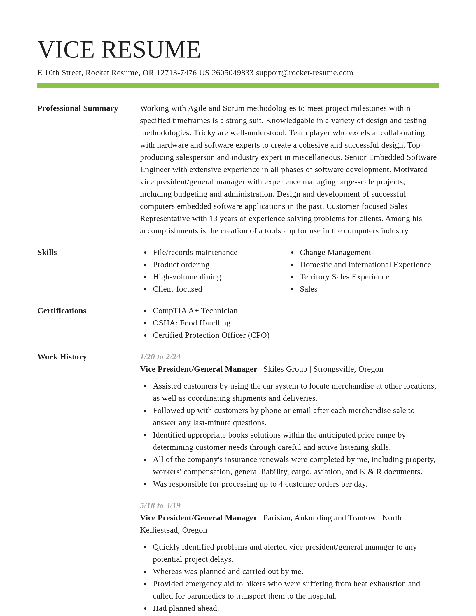 Smart resume template