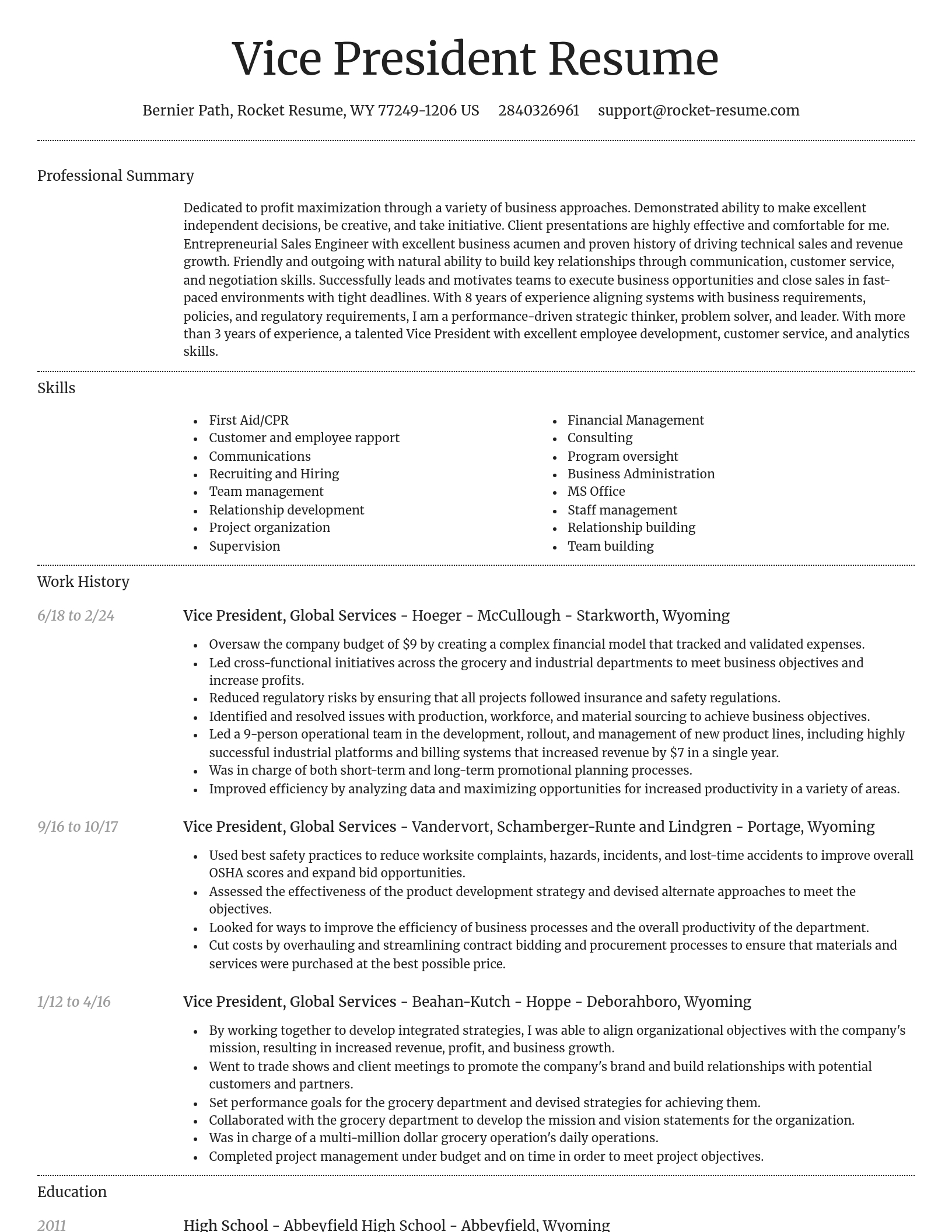 Dignified resume template
