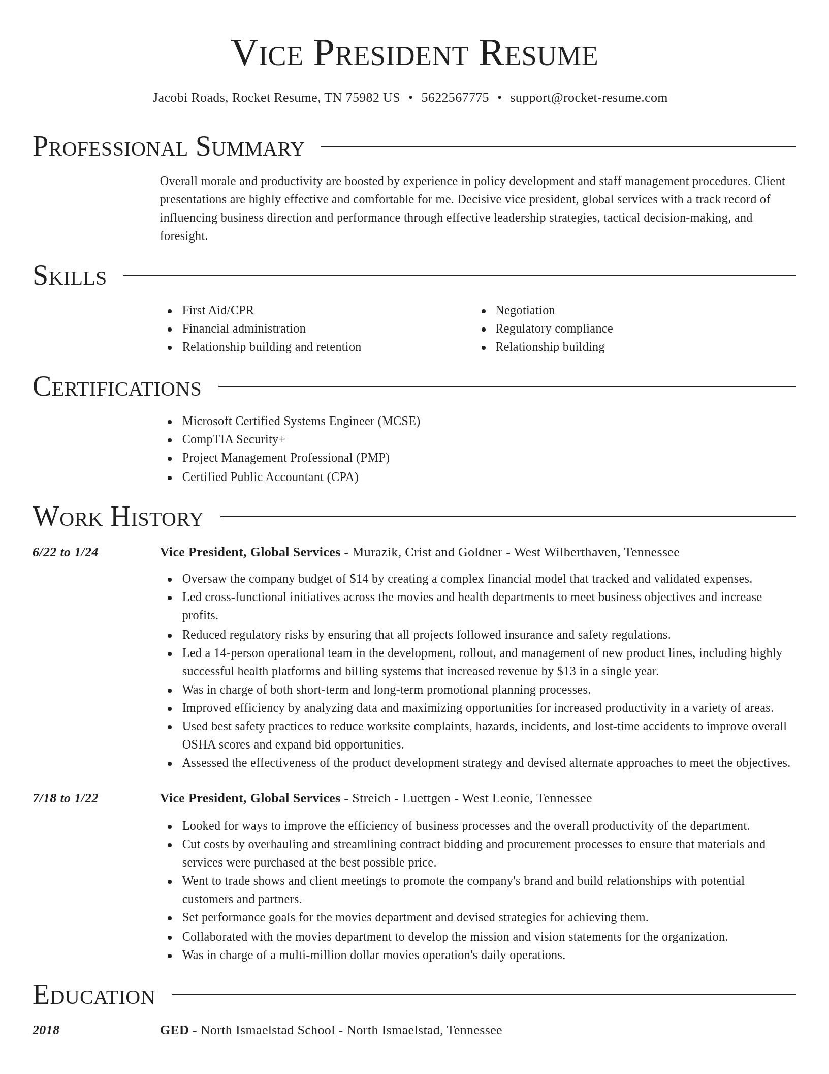 Director resume template