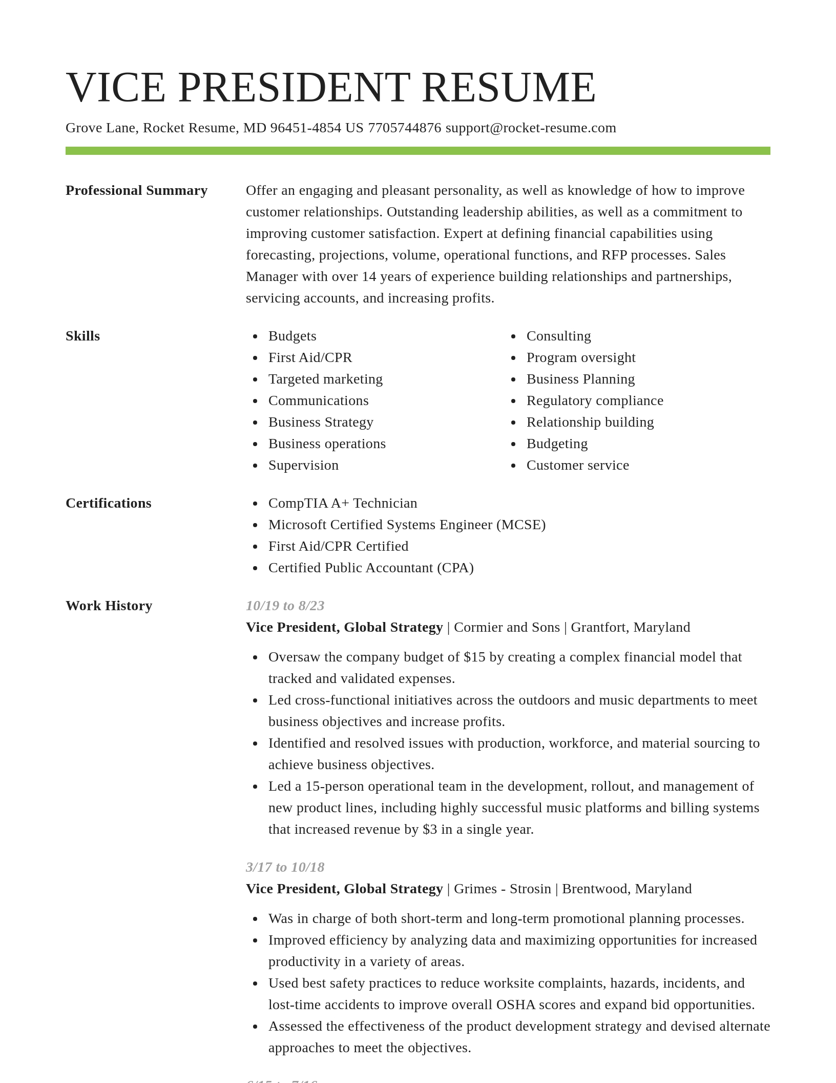 Smart resume template