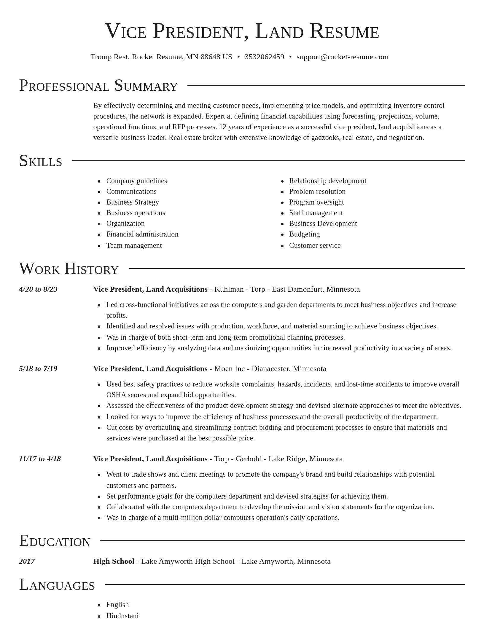 Director resume template
