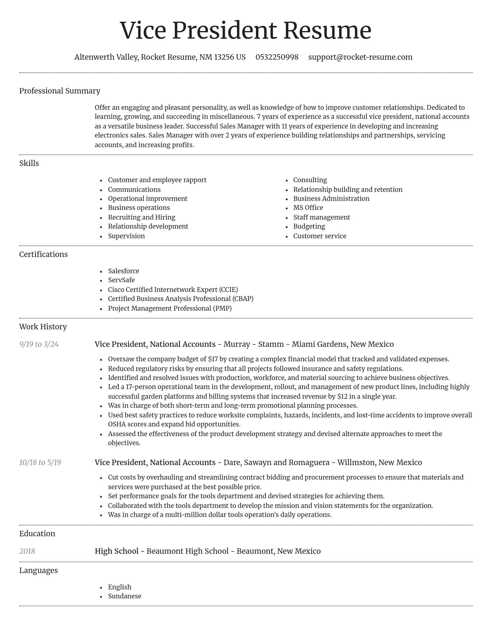 Dignified resume template
