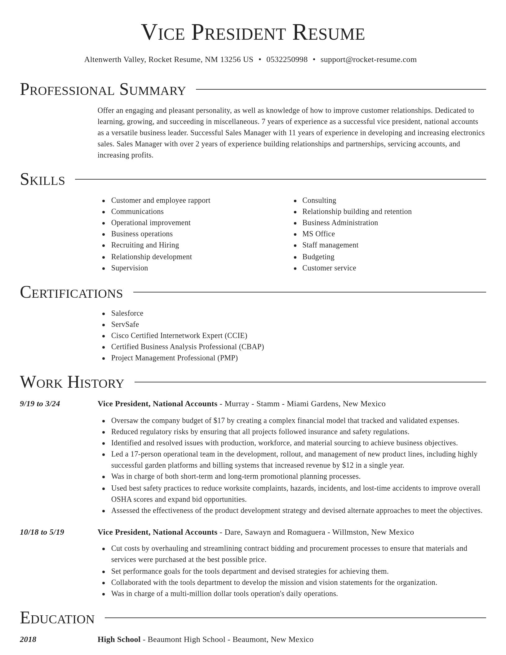 Director resume template