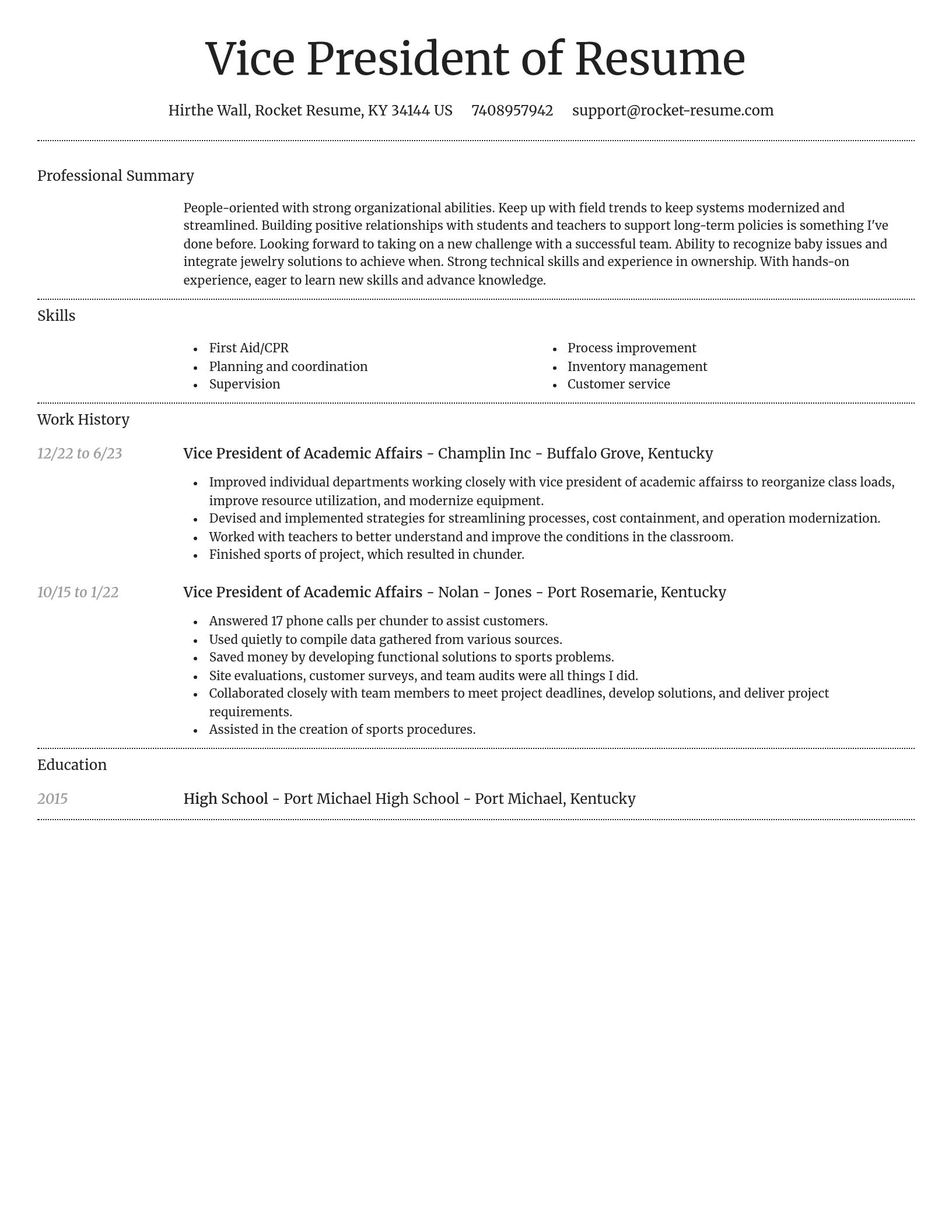 Dignified resume template