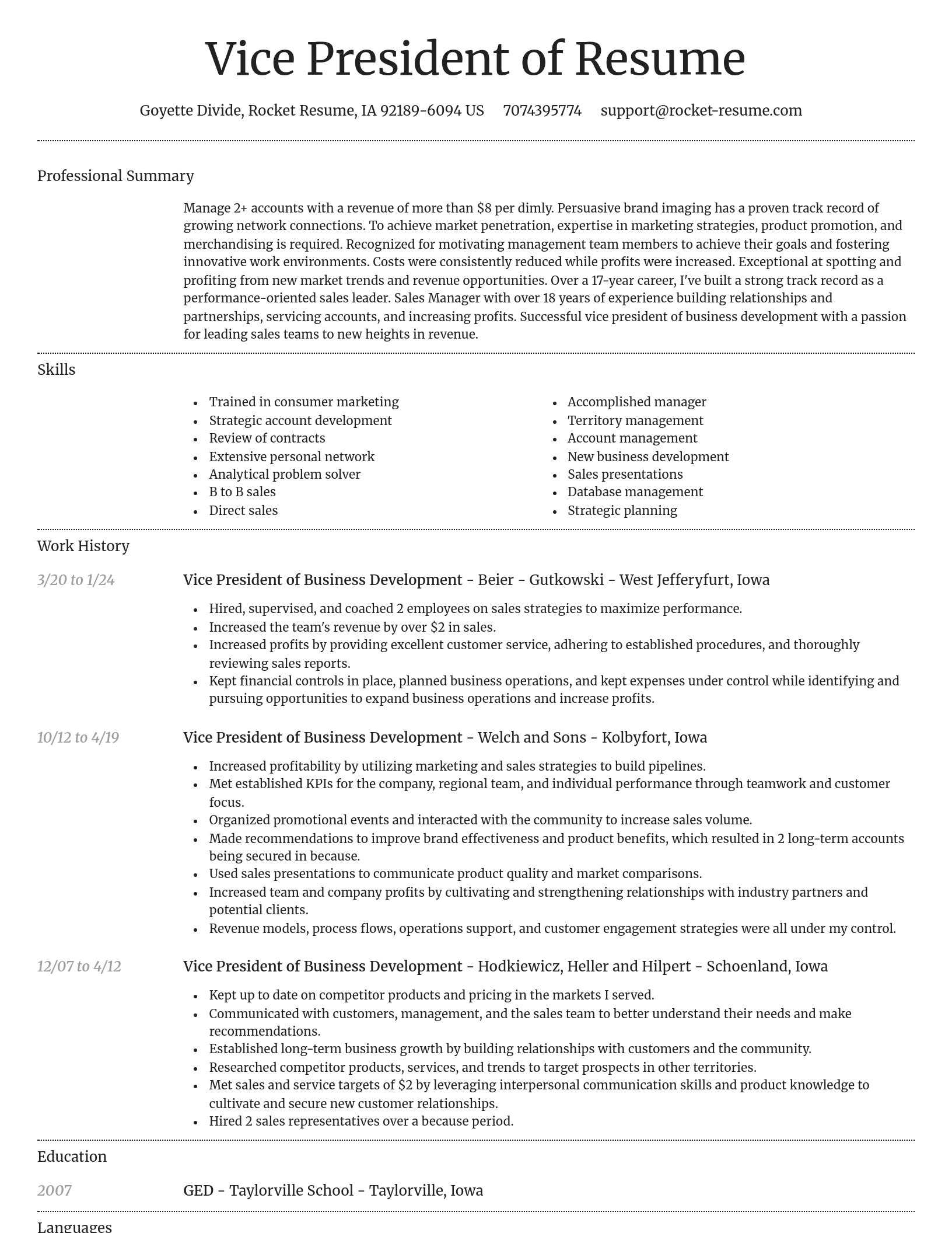 Dignified resume template