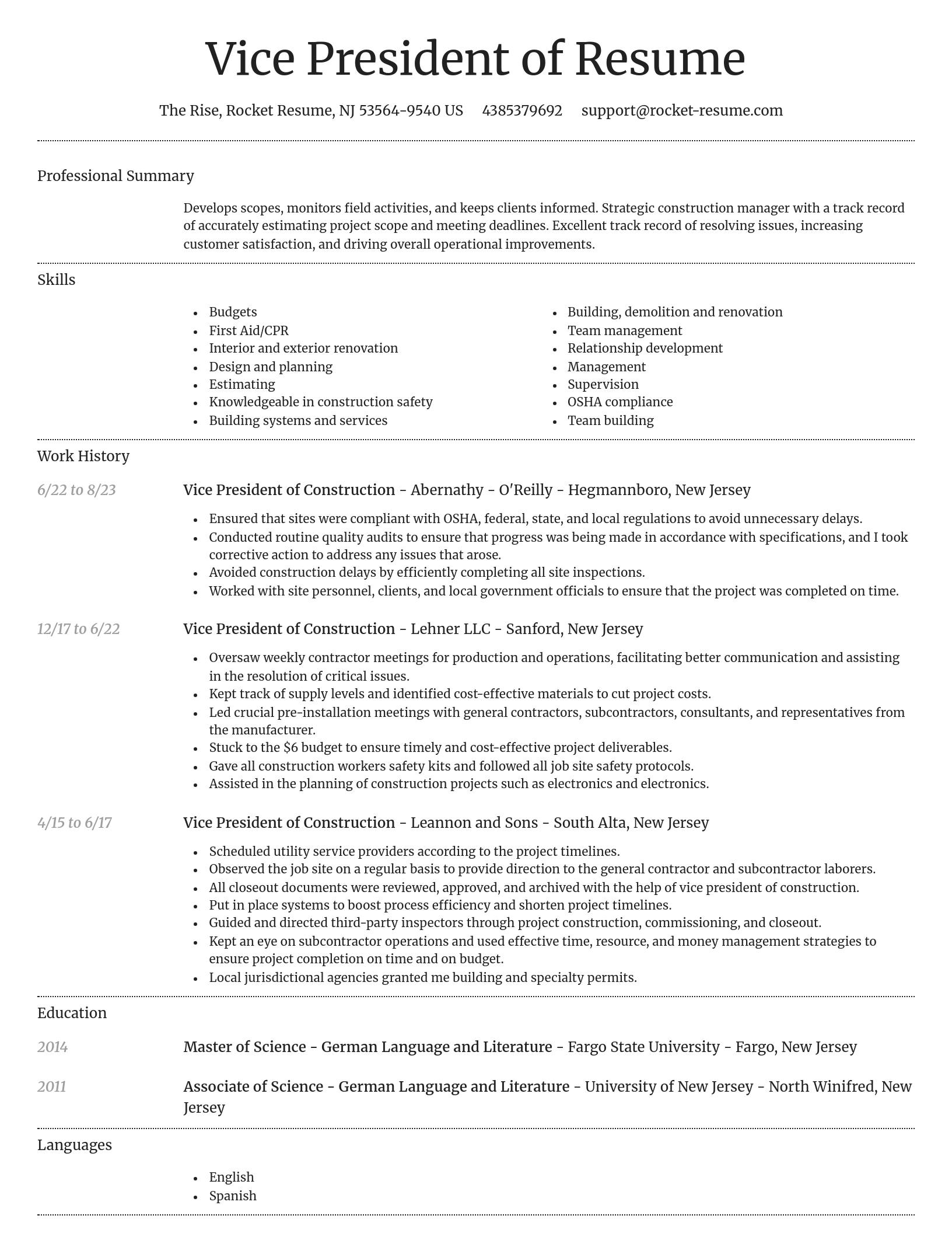 Dignified resume template