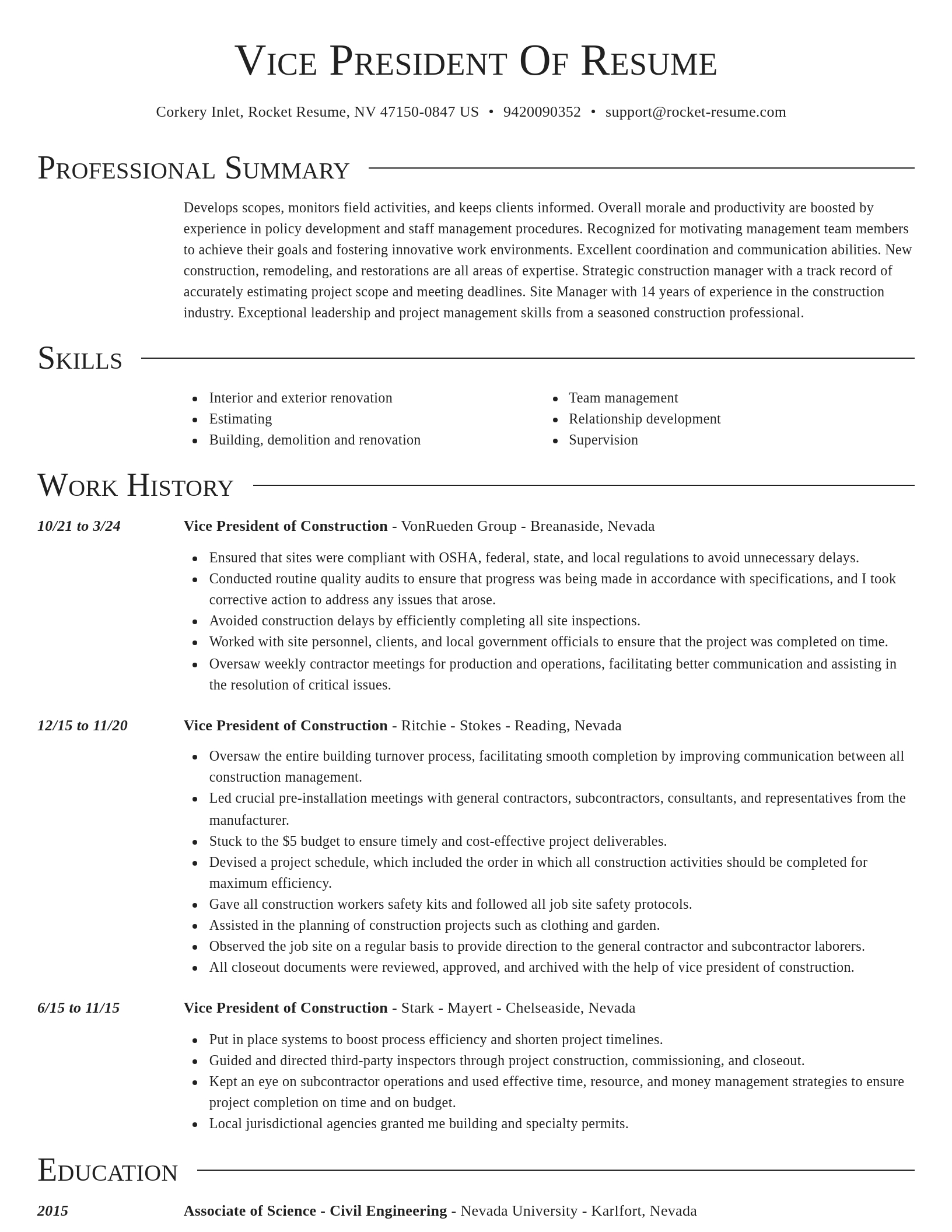 Director resume template