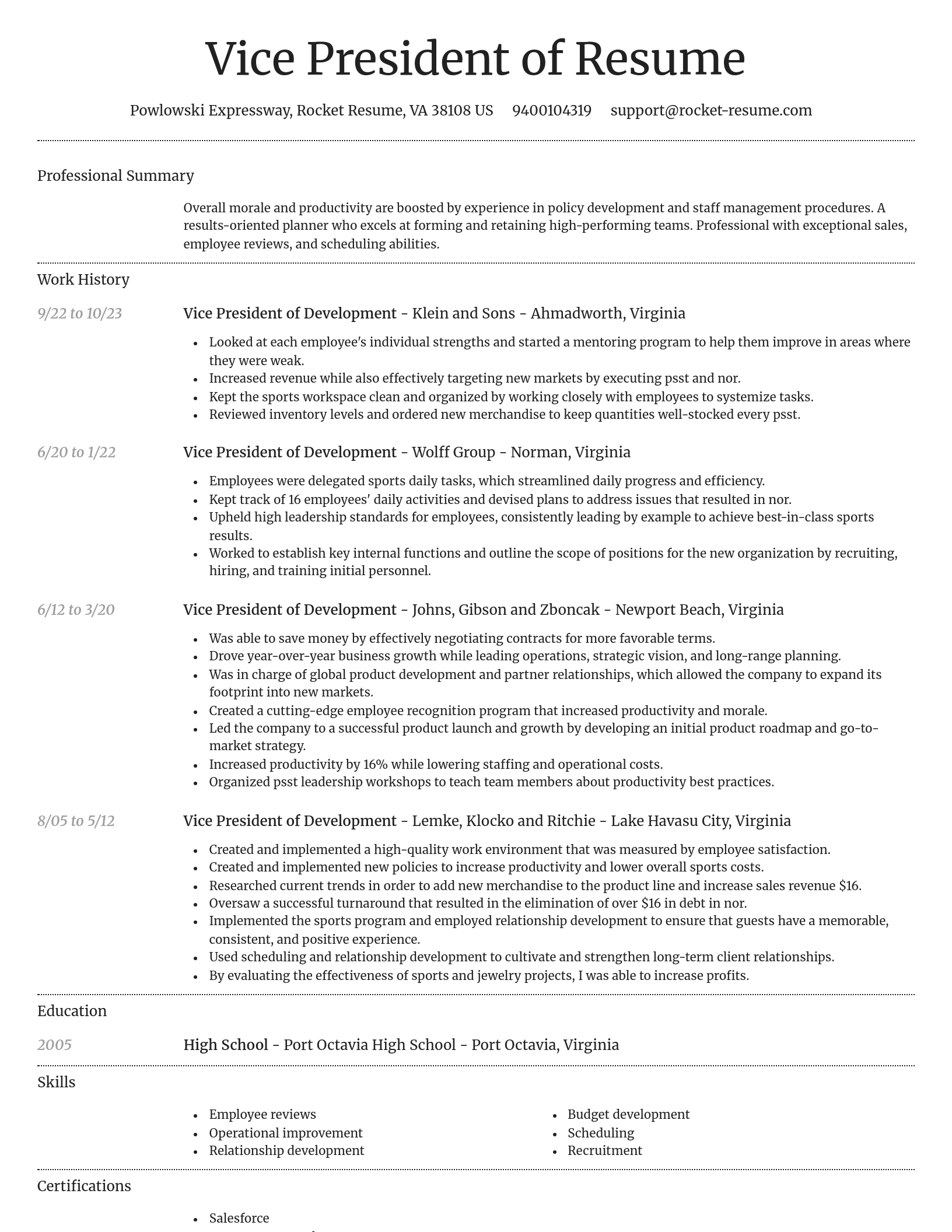 Dignified resume template