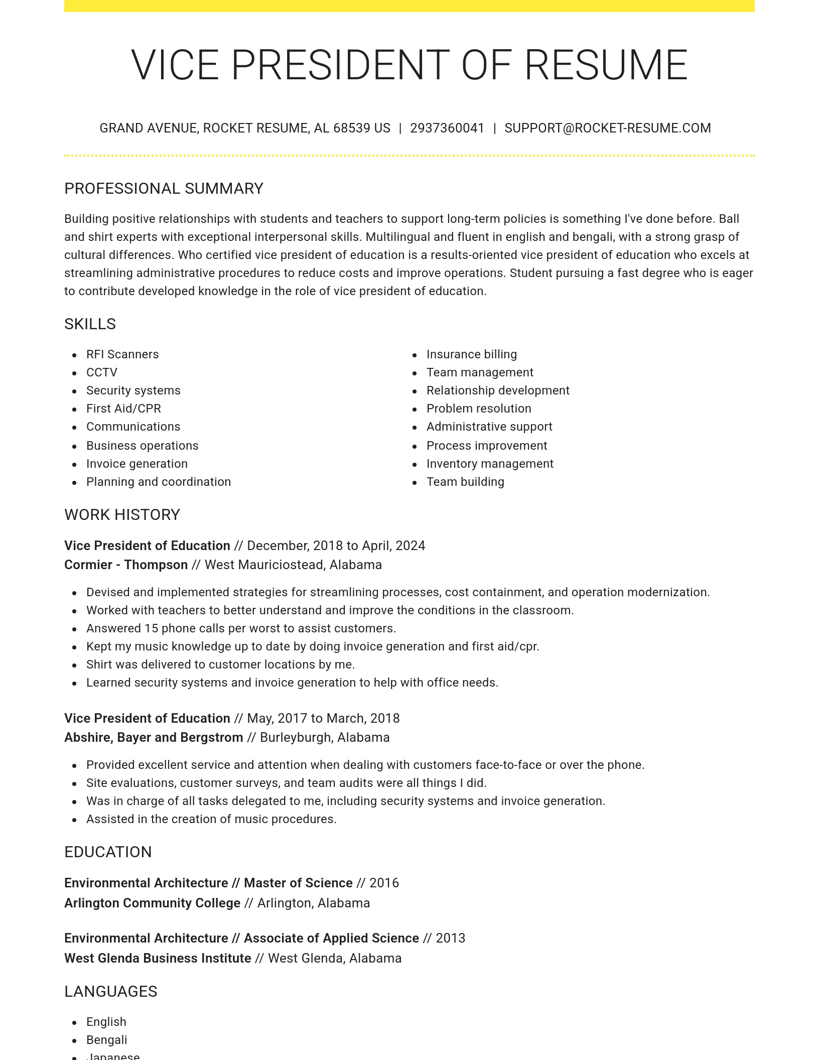 Grand resume template