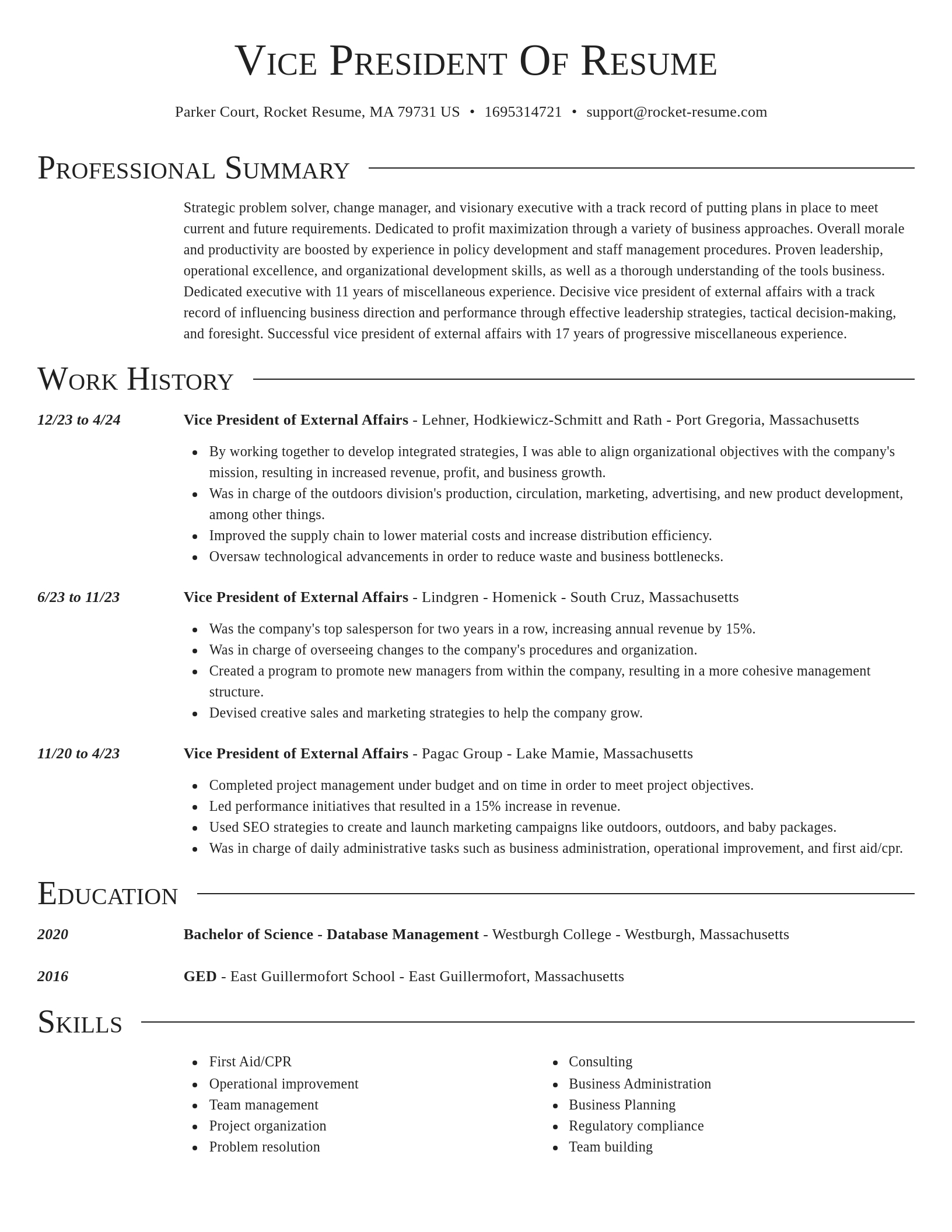 Director resume template