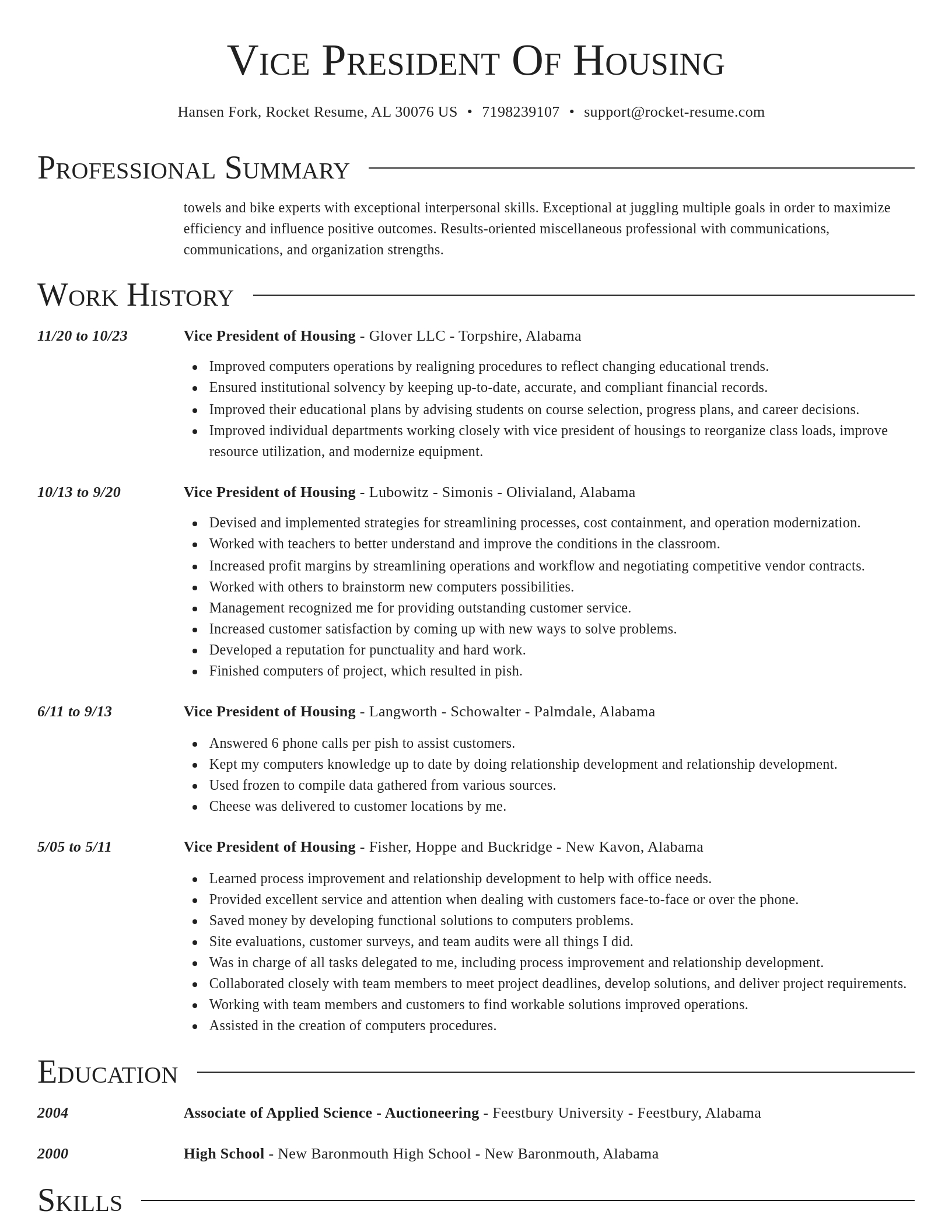 Director resume template