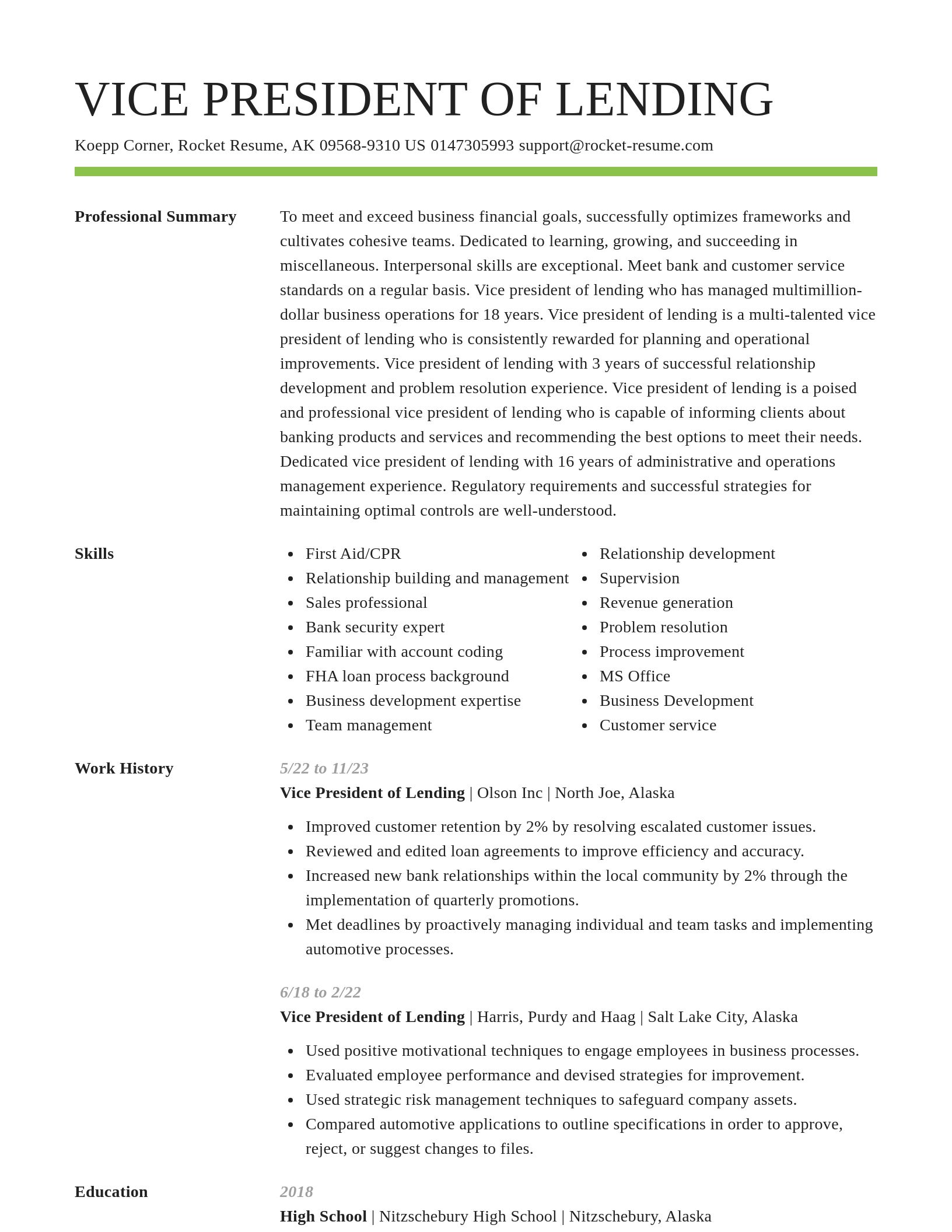 Smart resume template