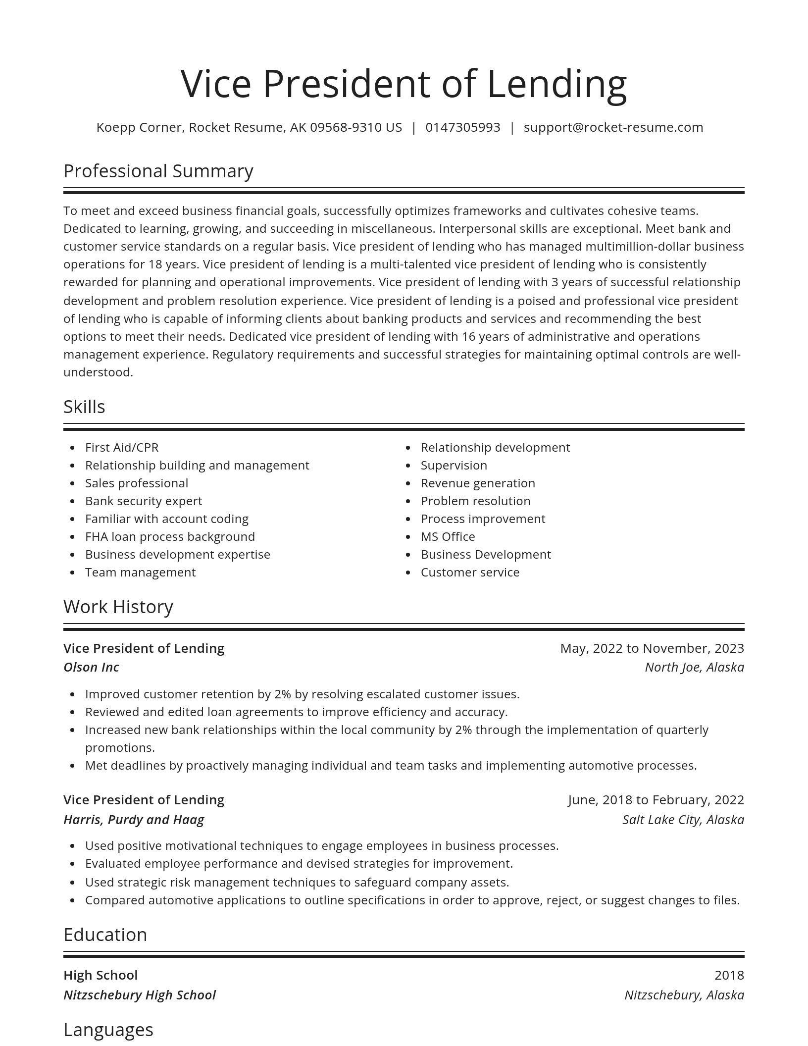 Spotlight resume template