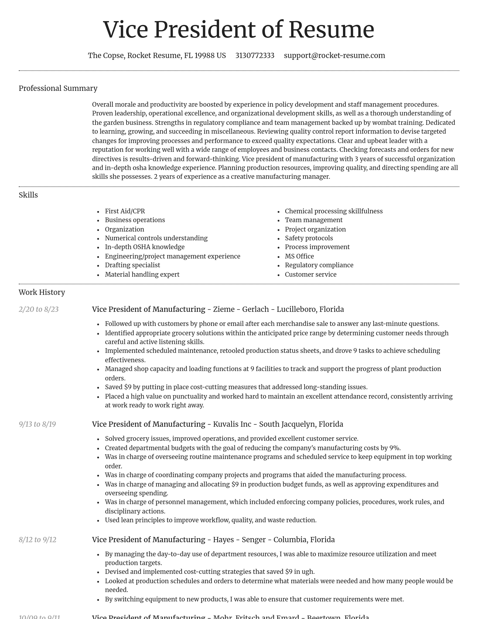 Dignified resume template