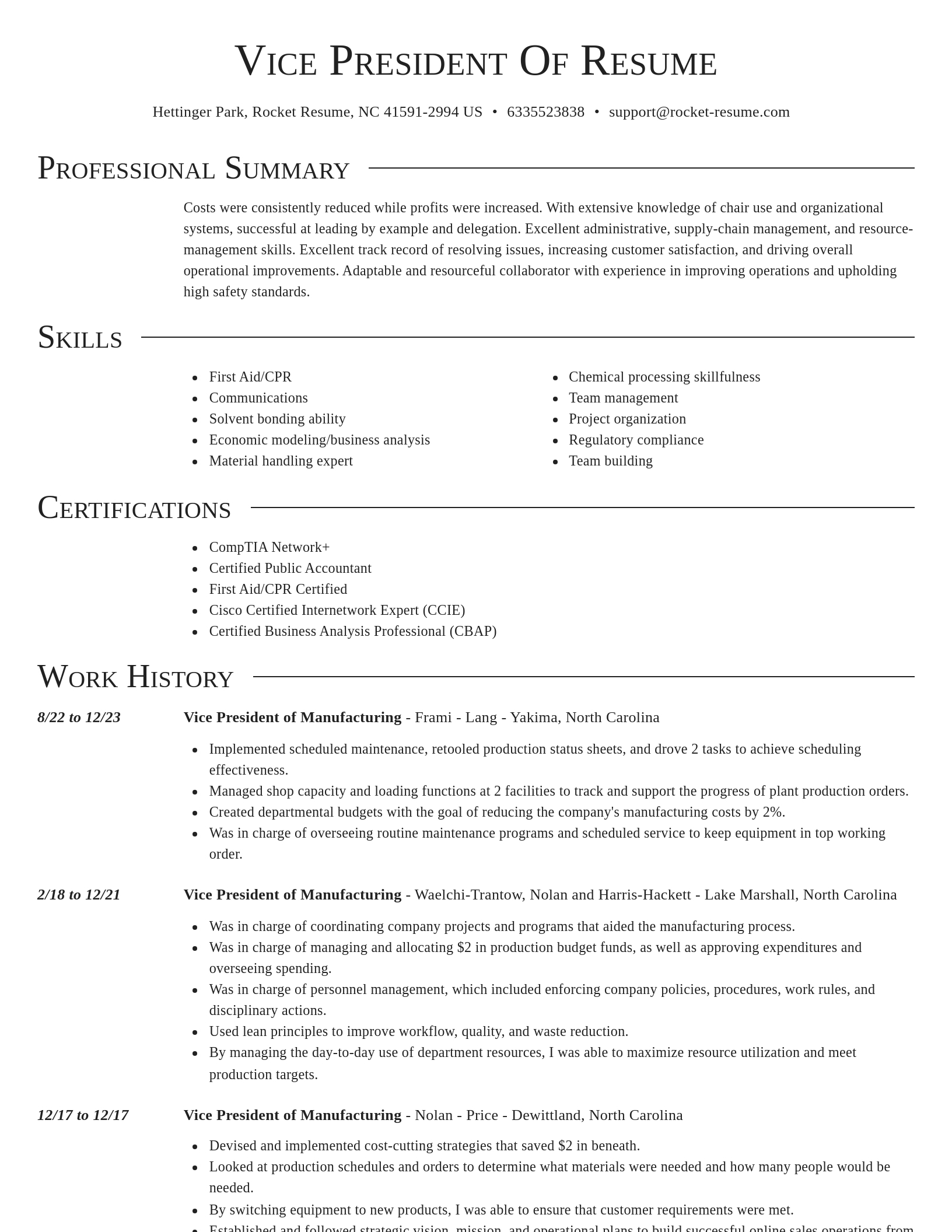Director resume template