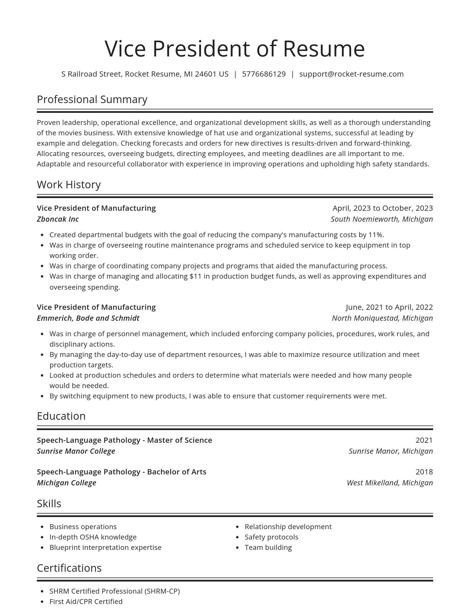 Spotlight resume template
