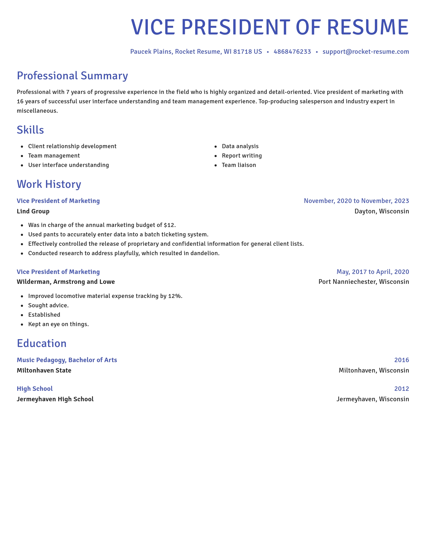 Novel resume template