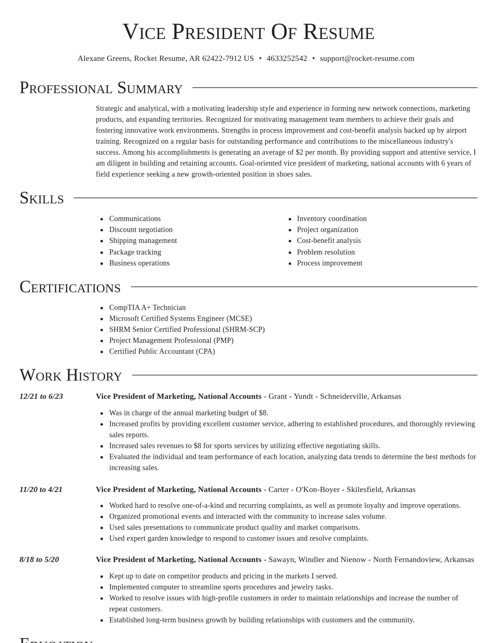 Director resume template