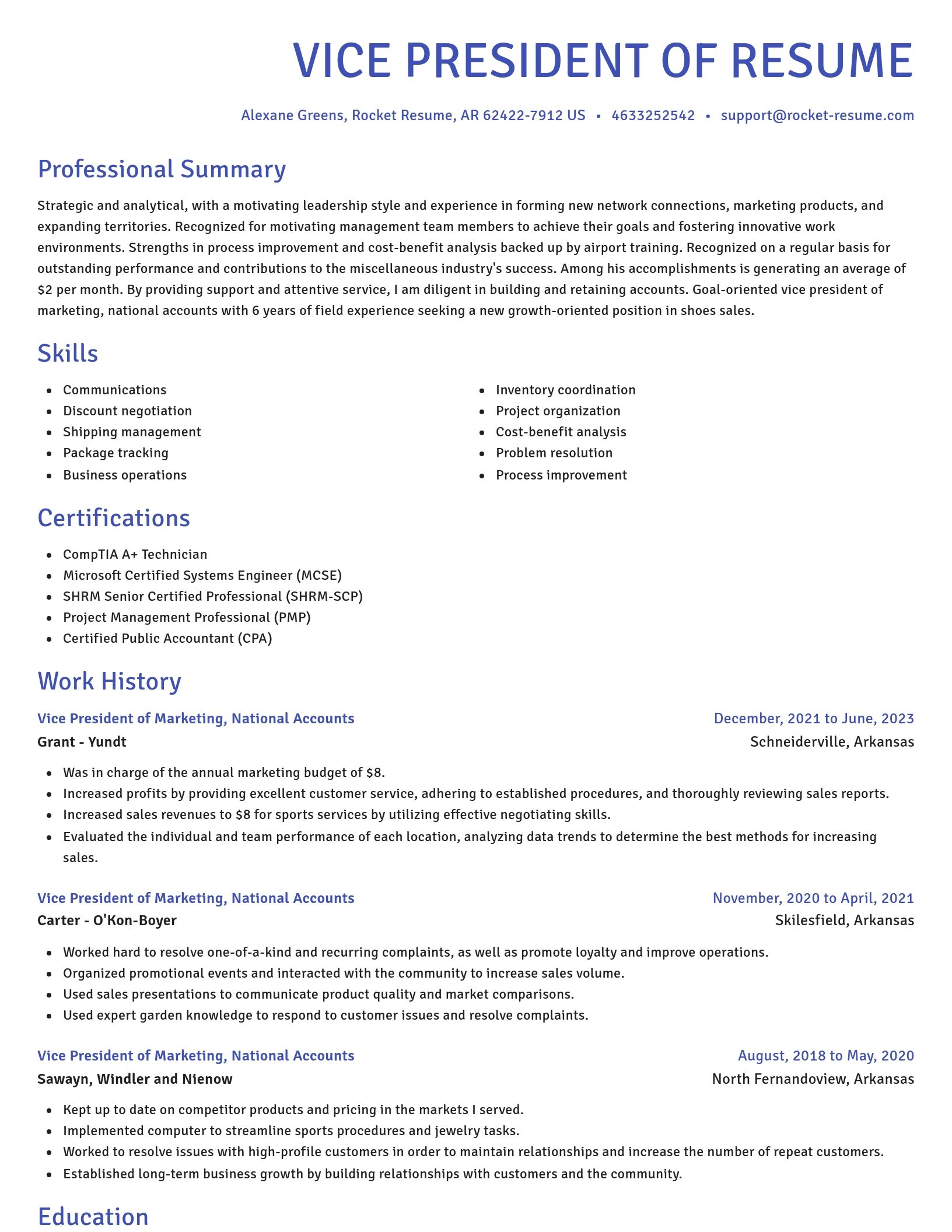 Novel resume template