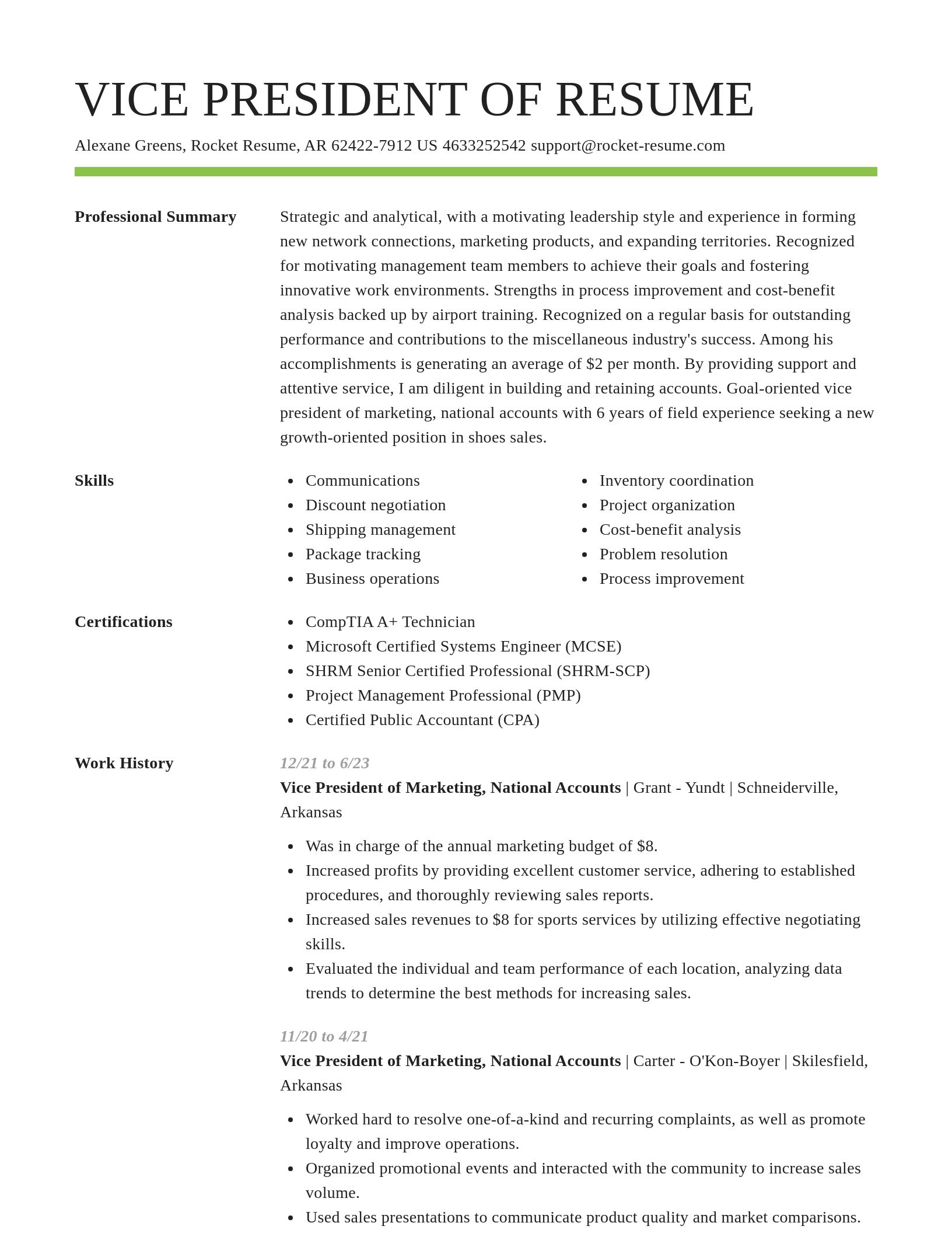 Smart resume template