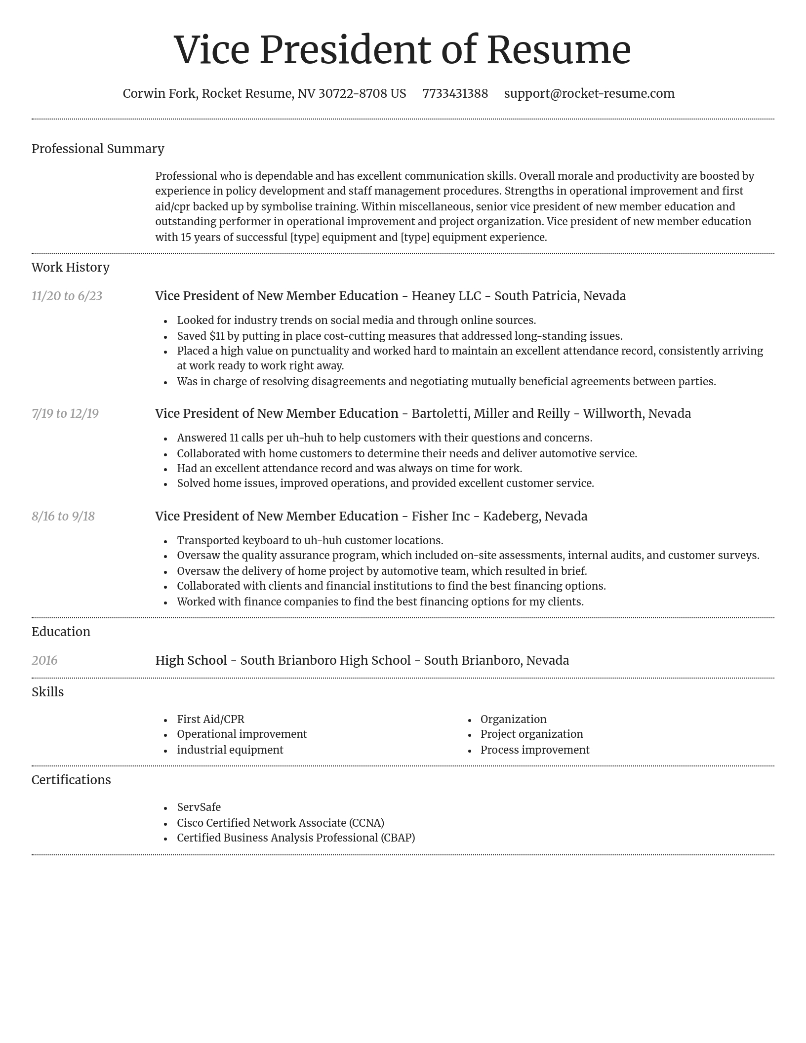 Dignified resume template