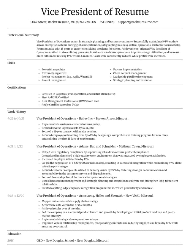 Dignified resume template