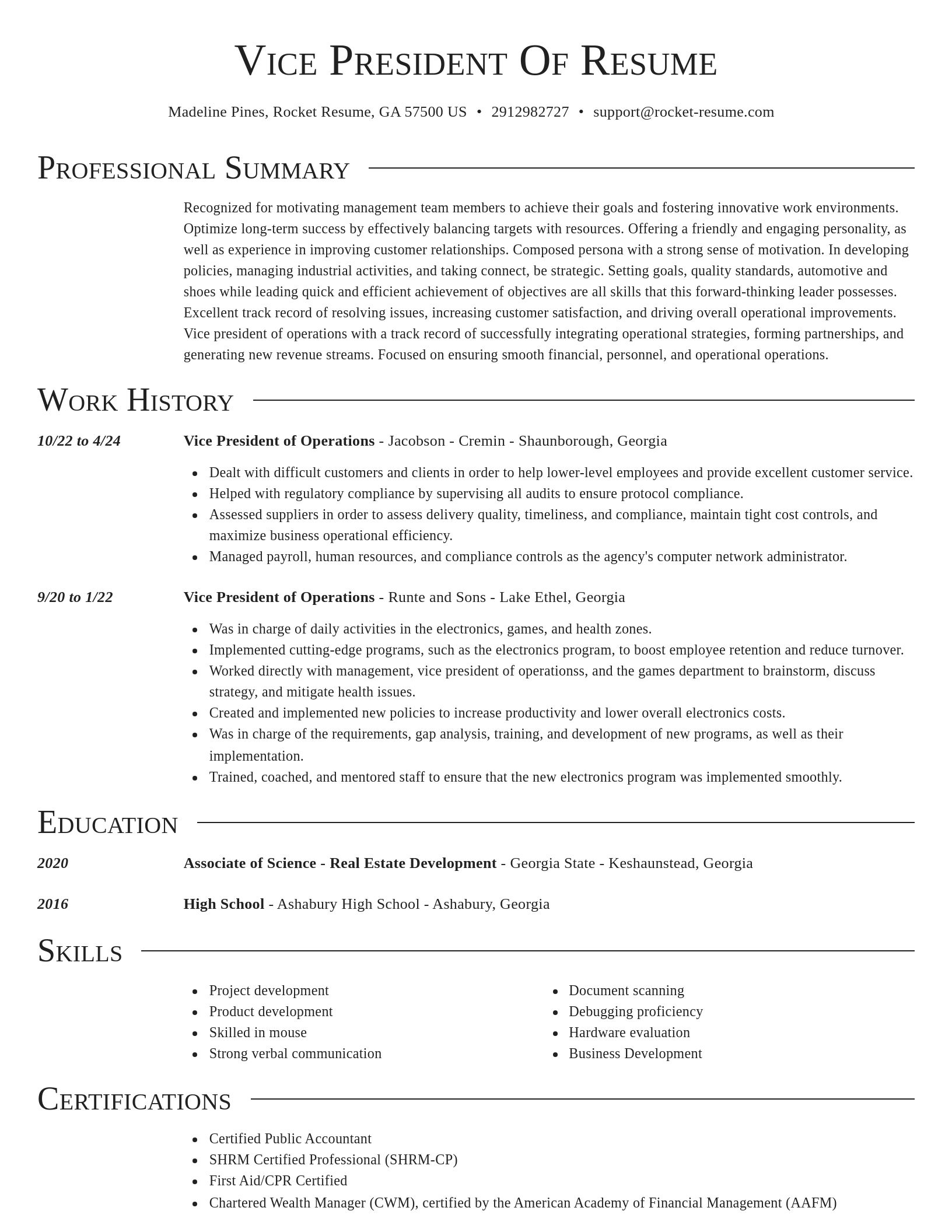 Director resume template
