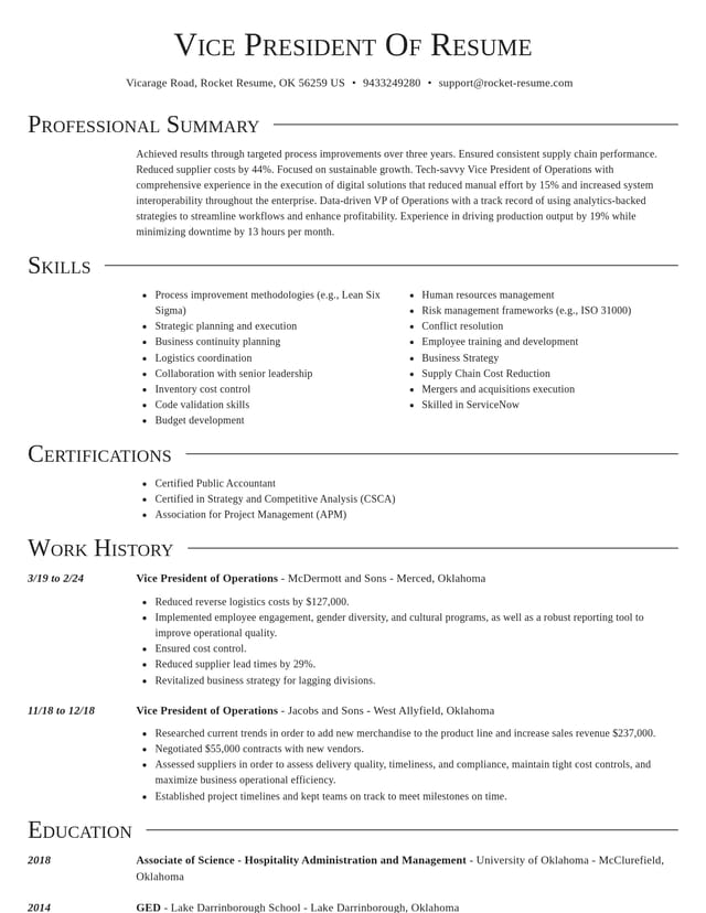 Director resume template