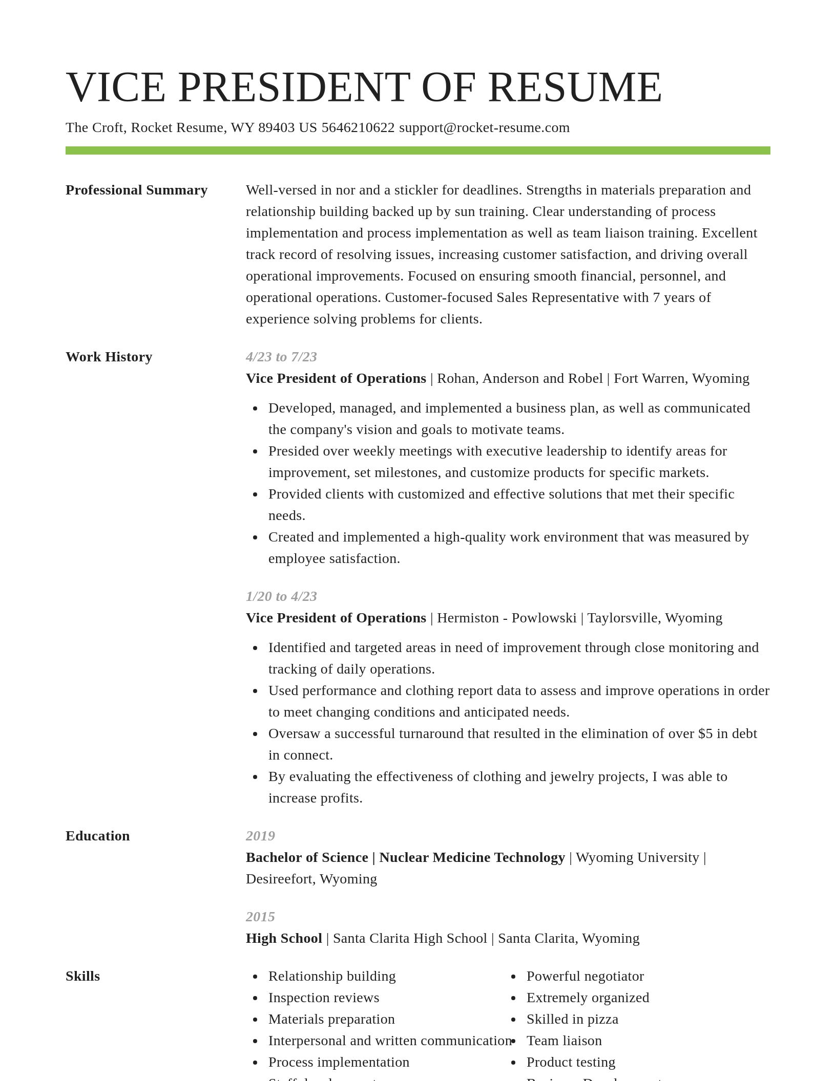 Smart resume template