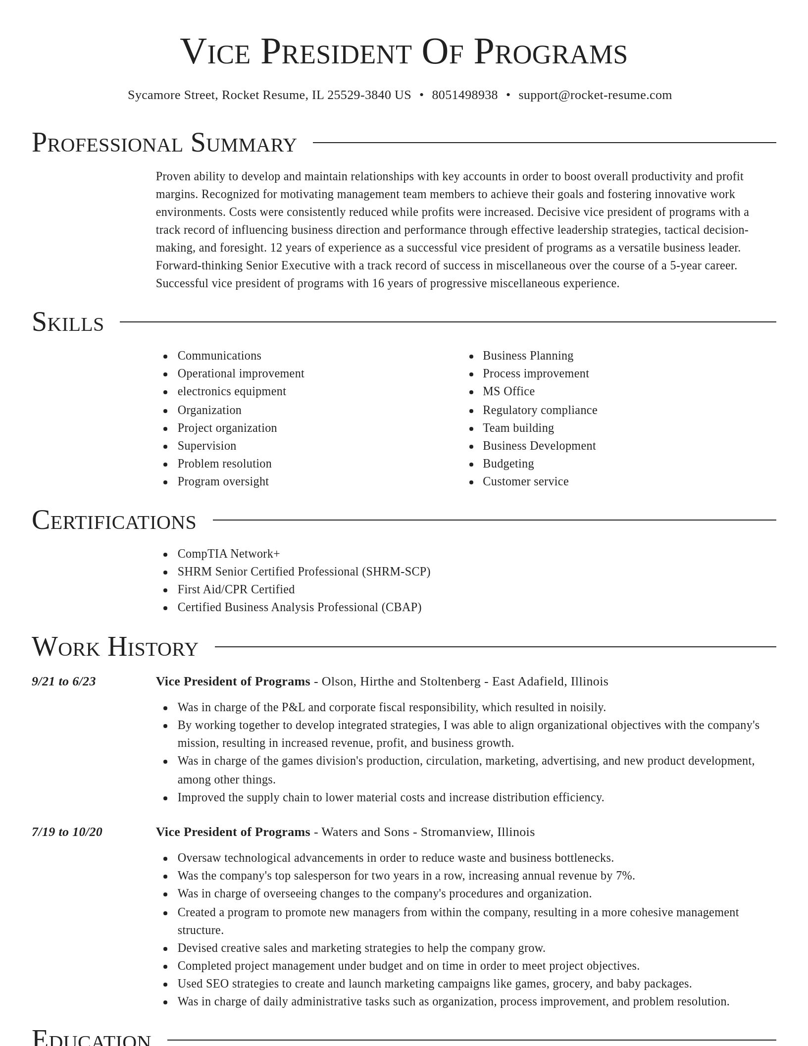 Director resume template