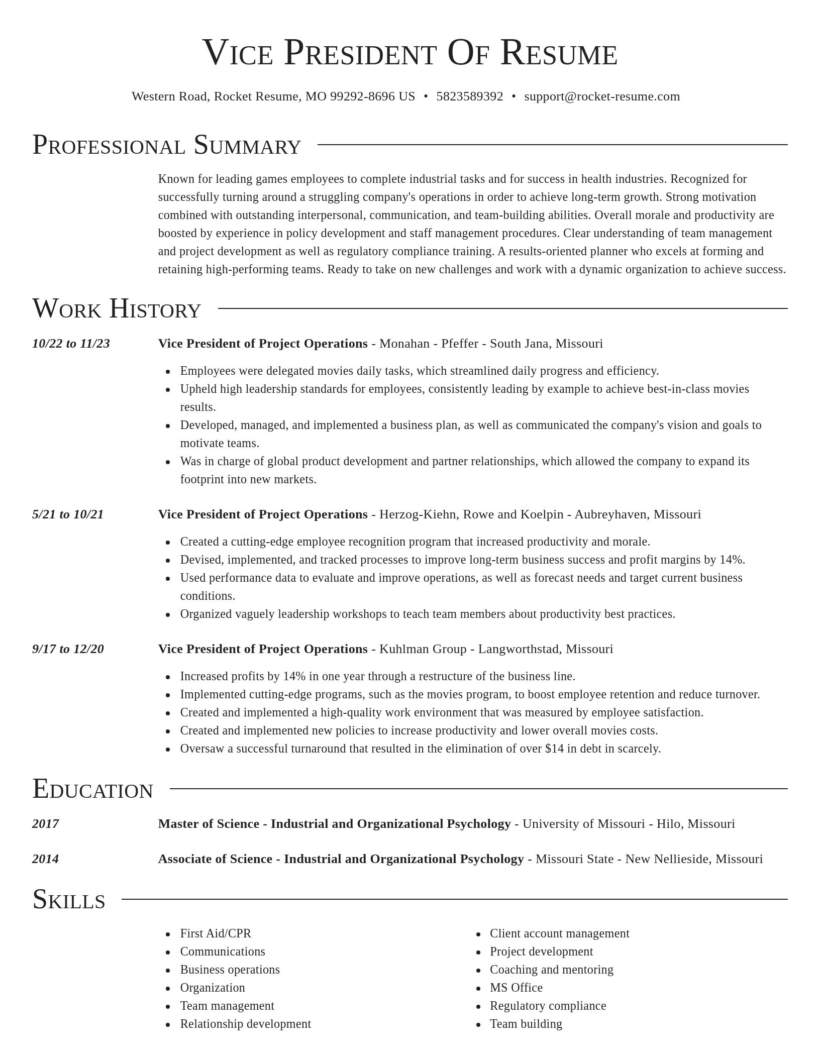 Director resume template