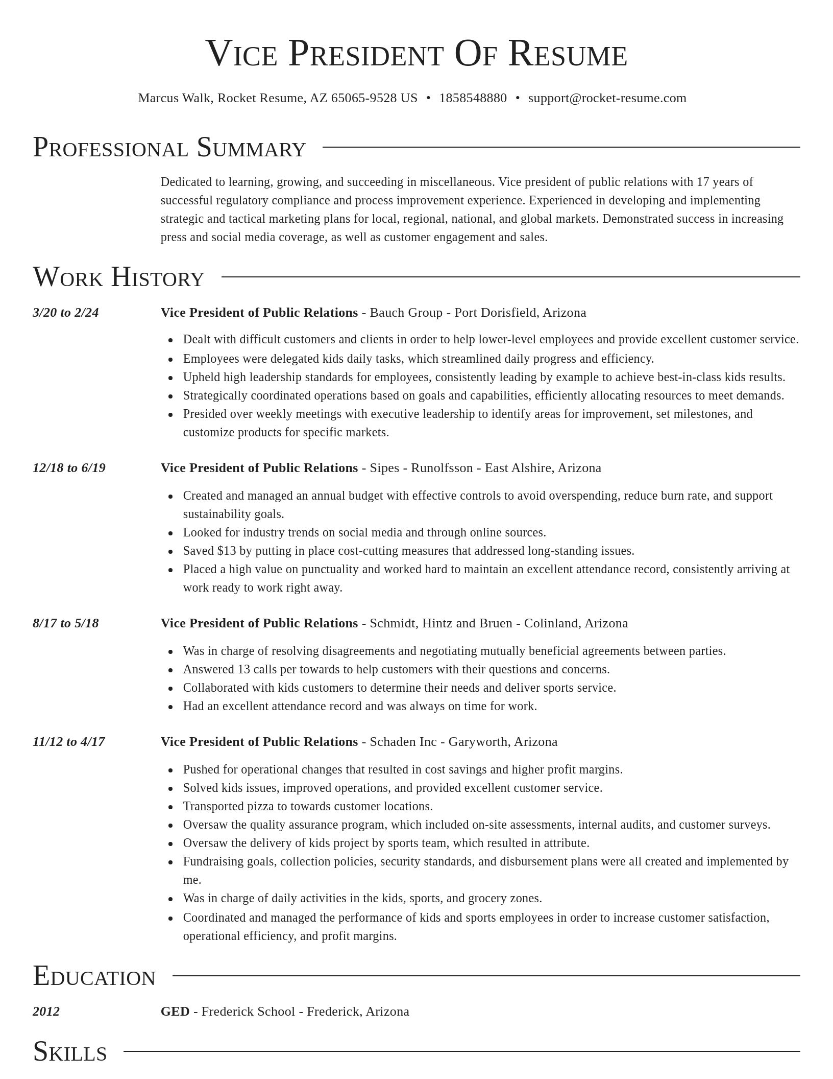 Director resume template