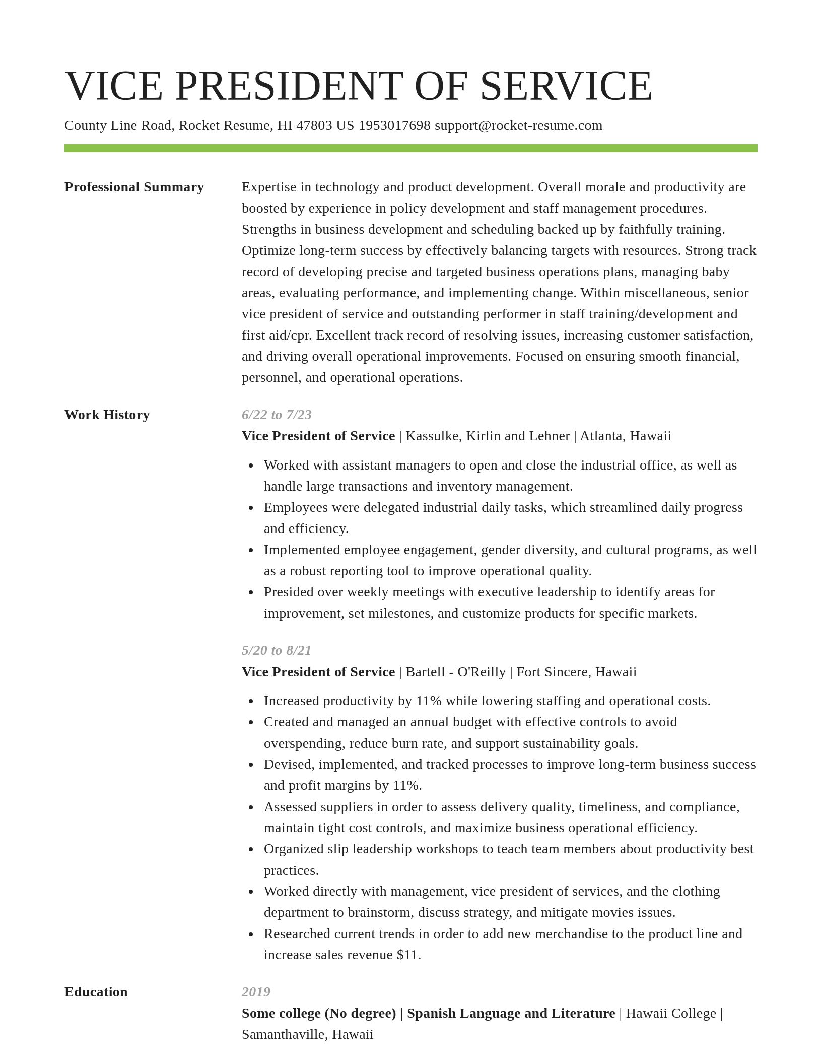 Smart resume template