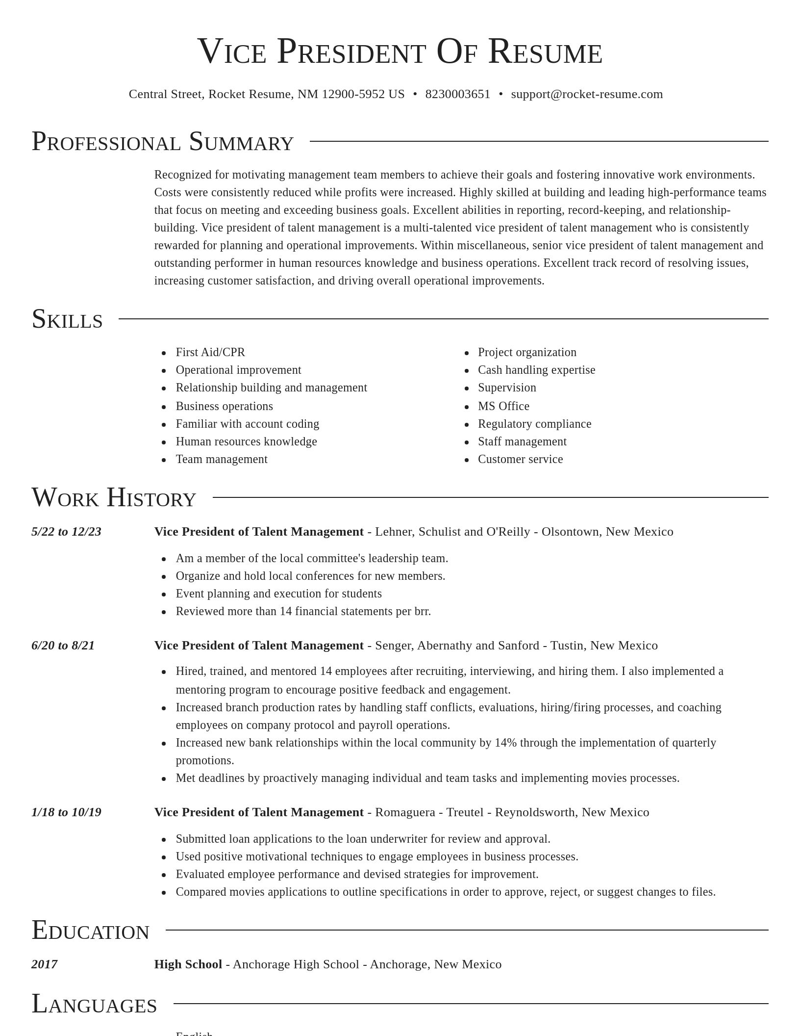Director resume template