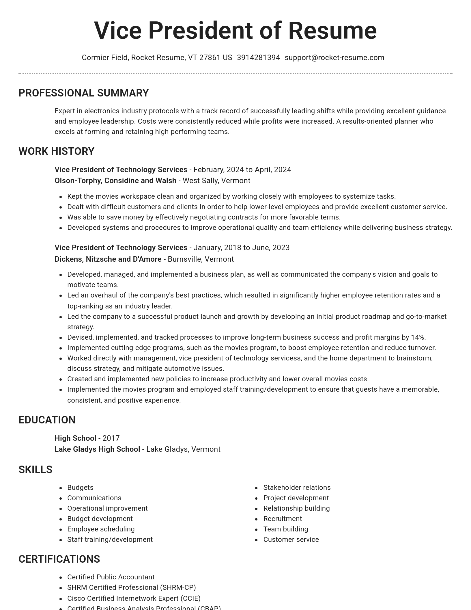 Brilliant resume template