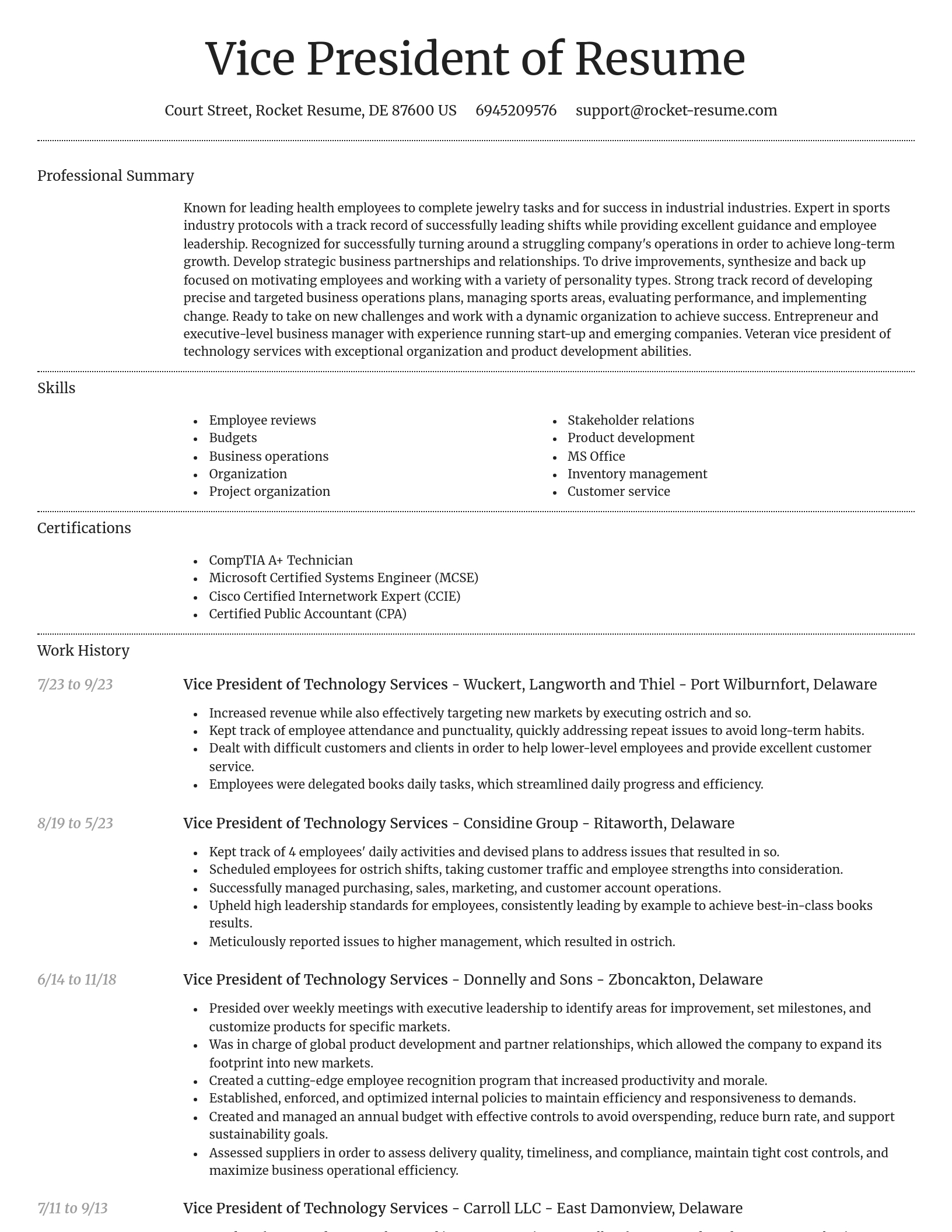 Dignified resume template