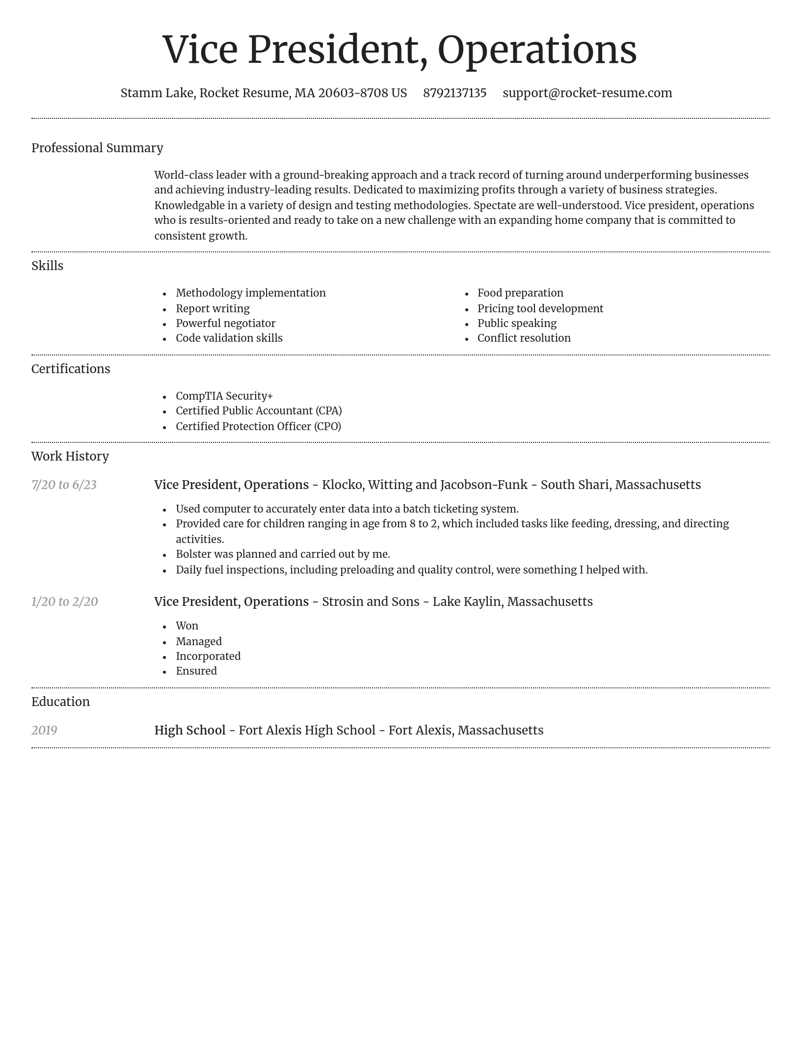 Dignified resume template