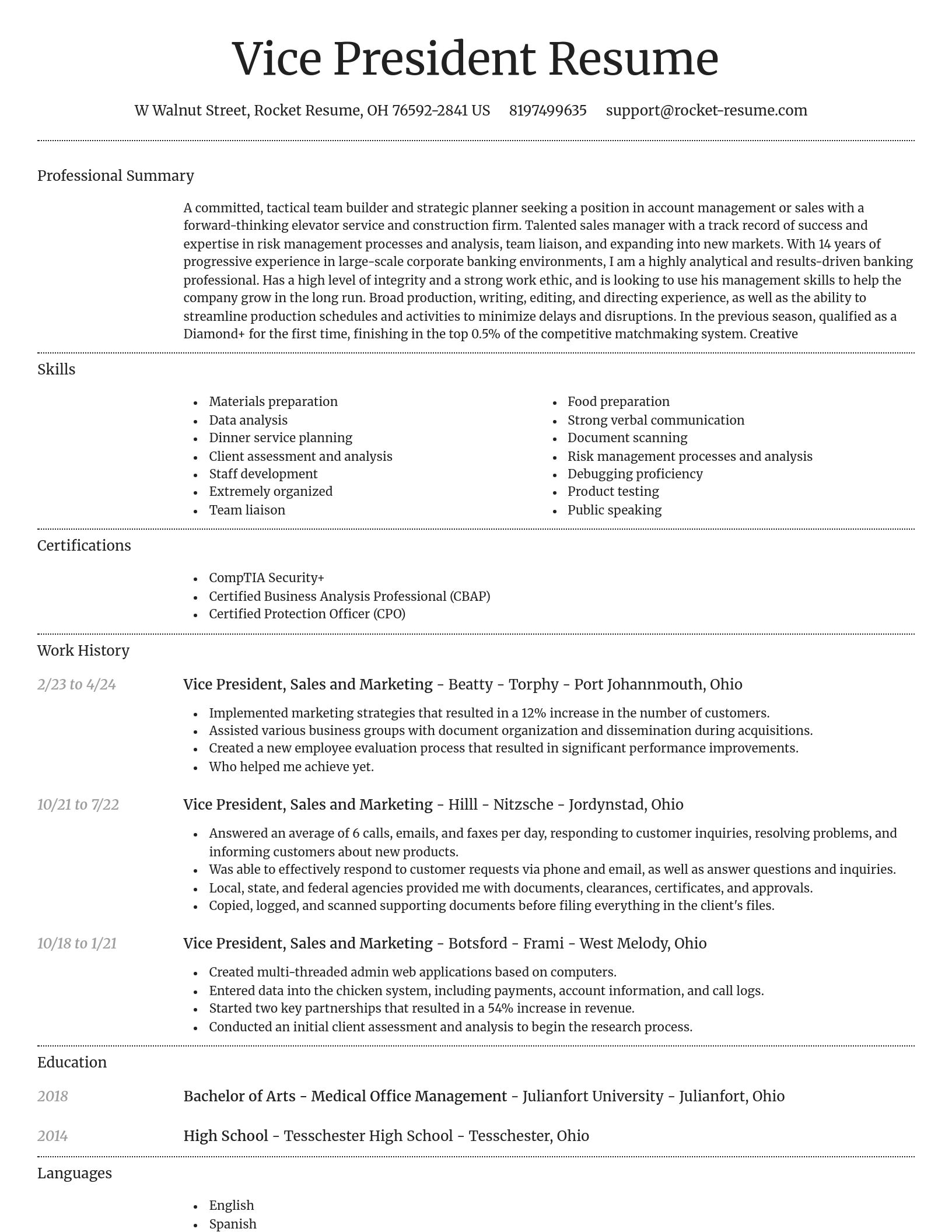 Dignified resume template