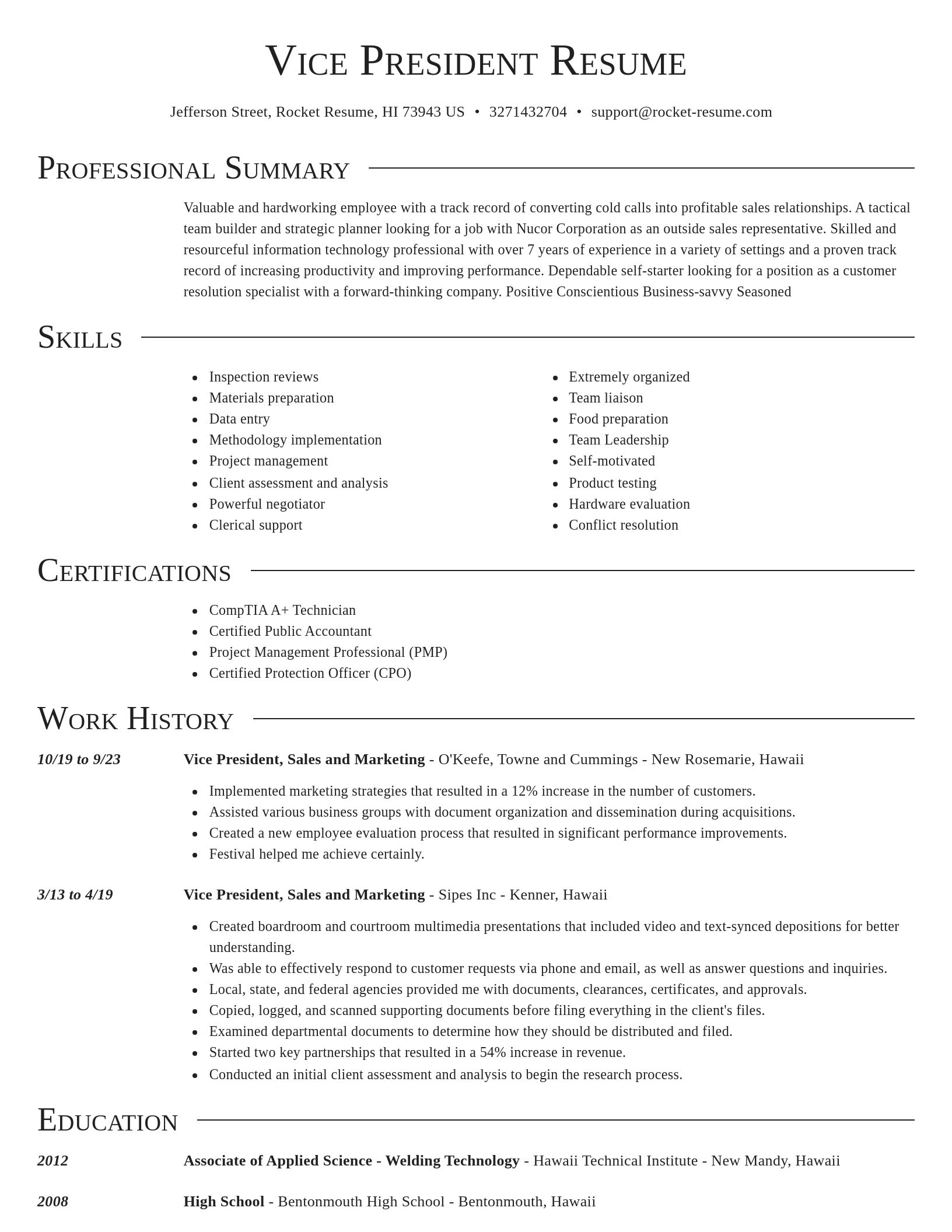 Director resume template