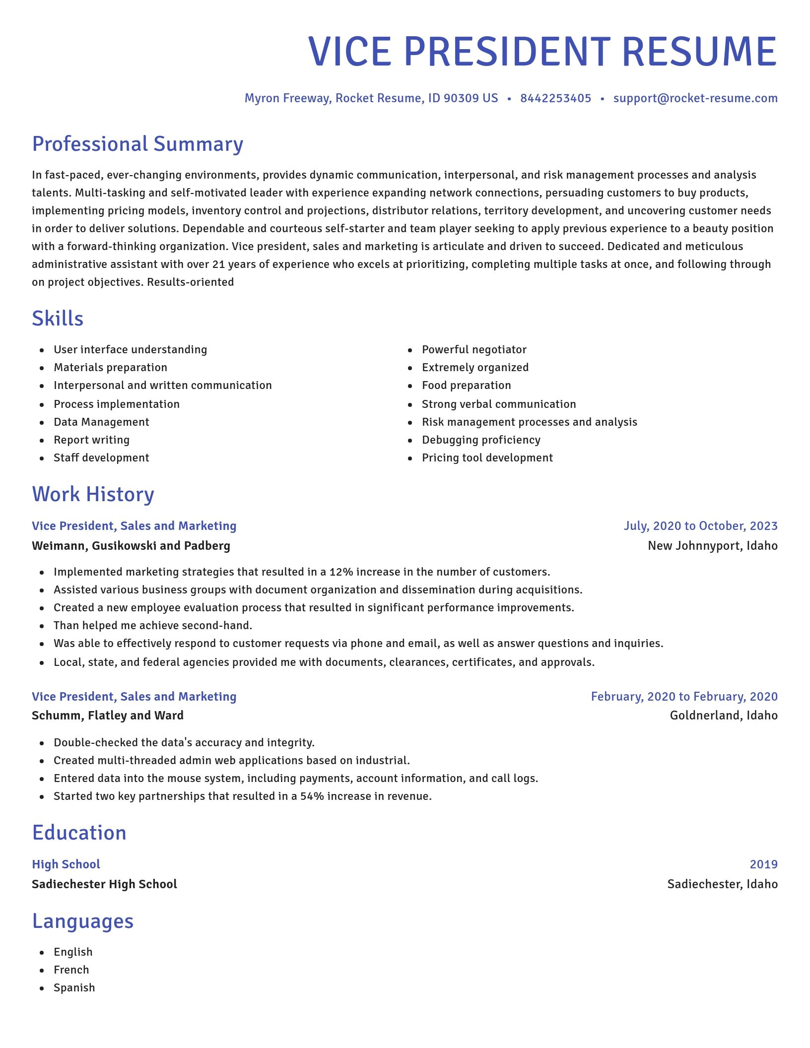 Novel resume template