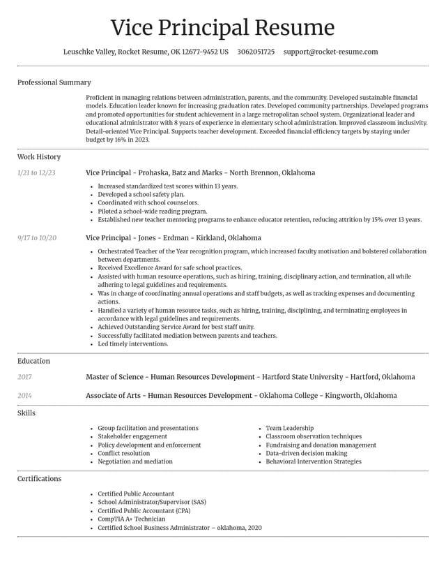 Dignified resume template