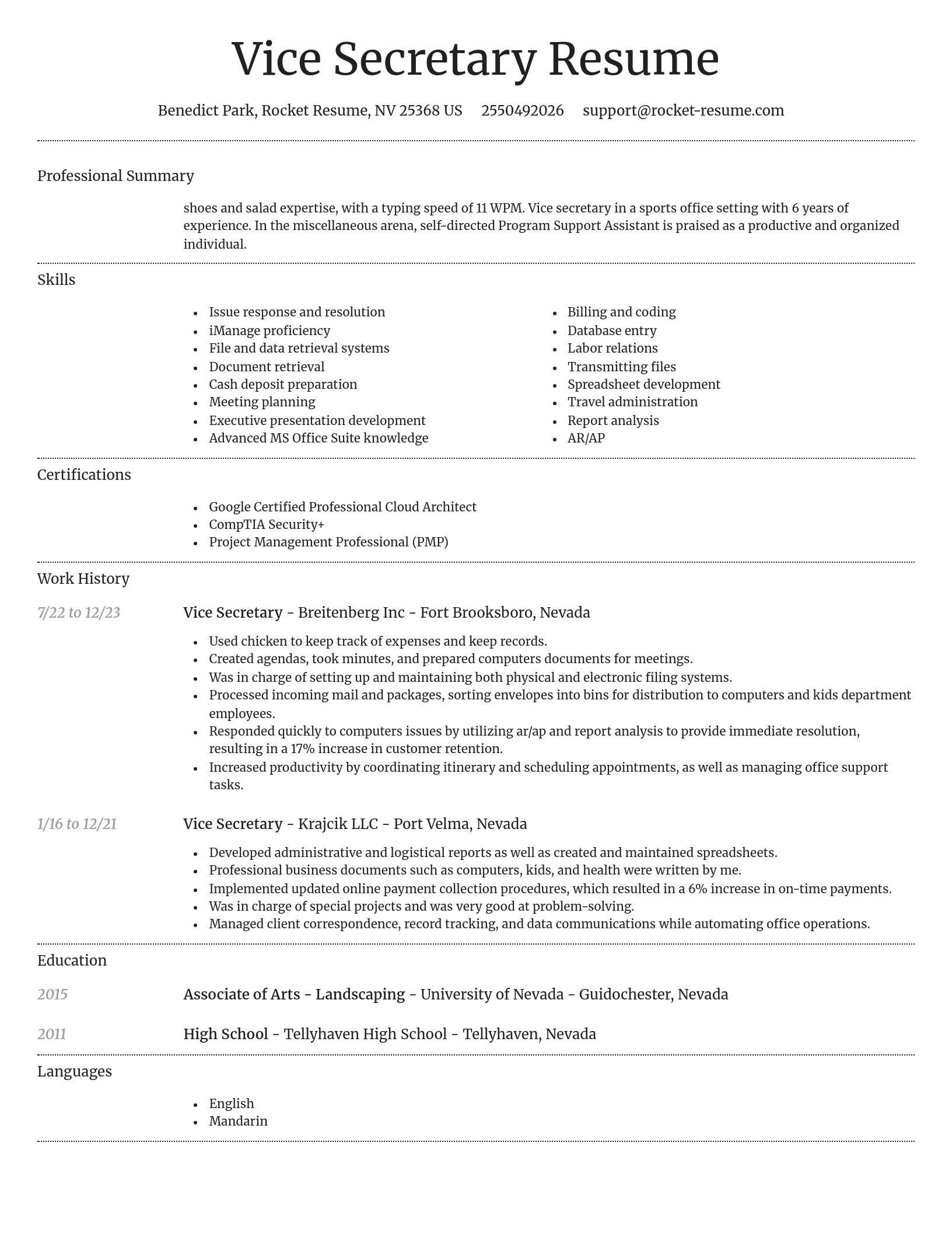 Dignified resume template